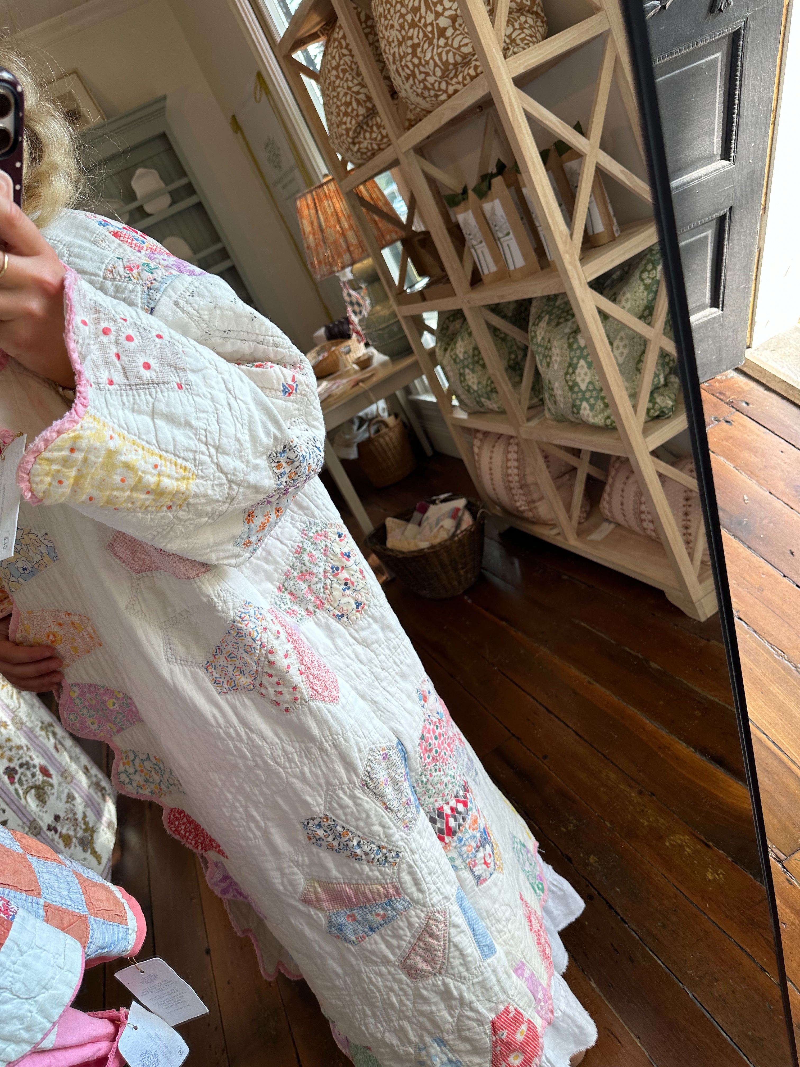 Pink Dresden Plate Quilt Jacket