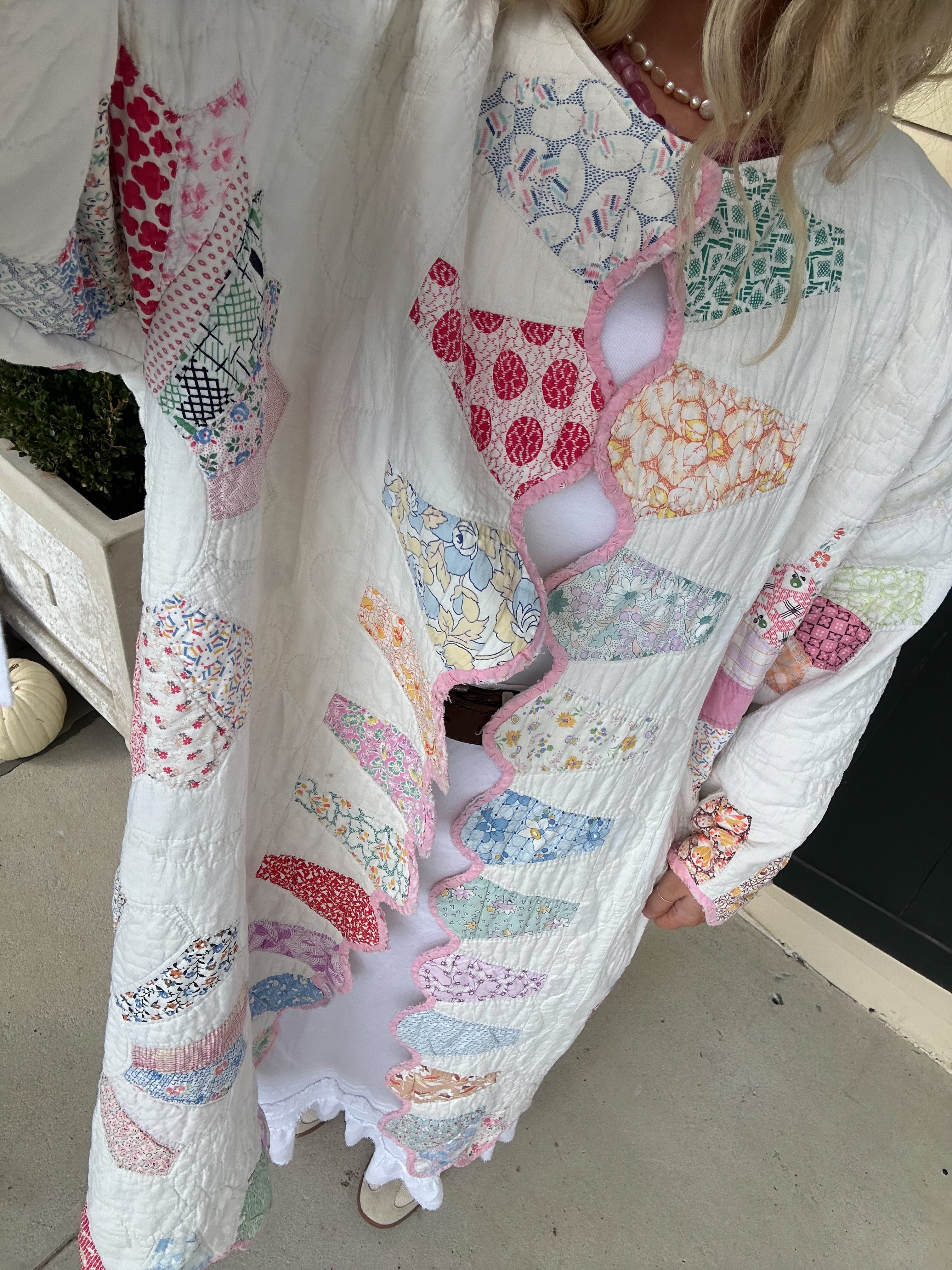 Pink Dresden Plate Quilt Jacket