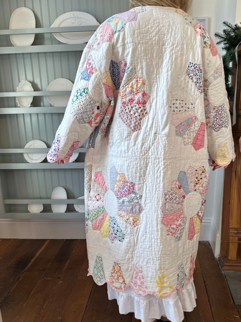 Pink Dresden Plate Quilt Jacket