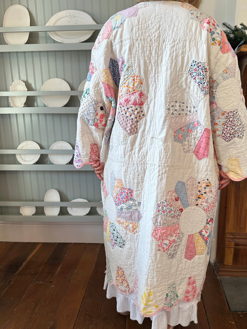 Pink Dresden Plate Quilt Jacket