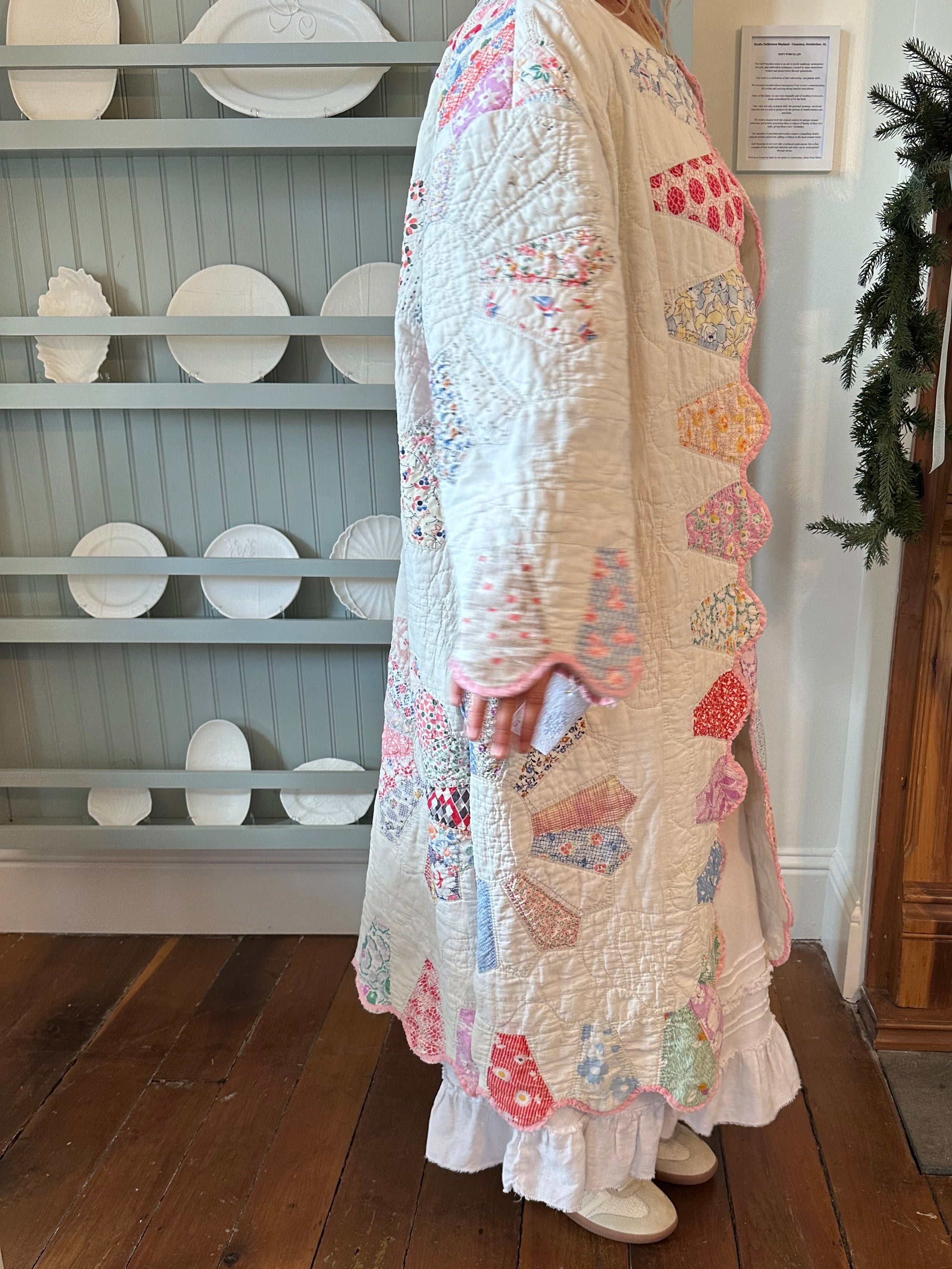 Pink Dresden Plate Quilt Jacket