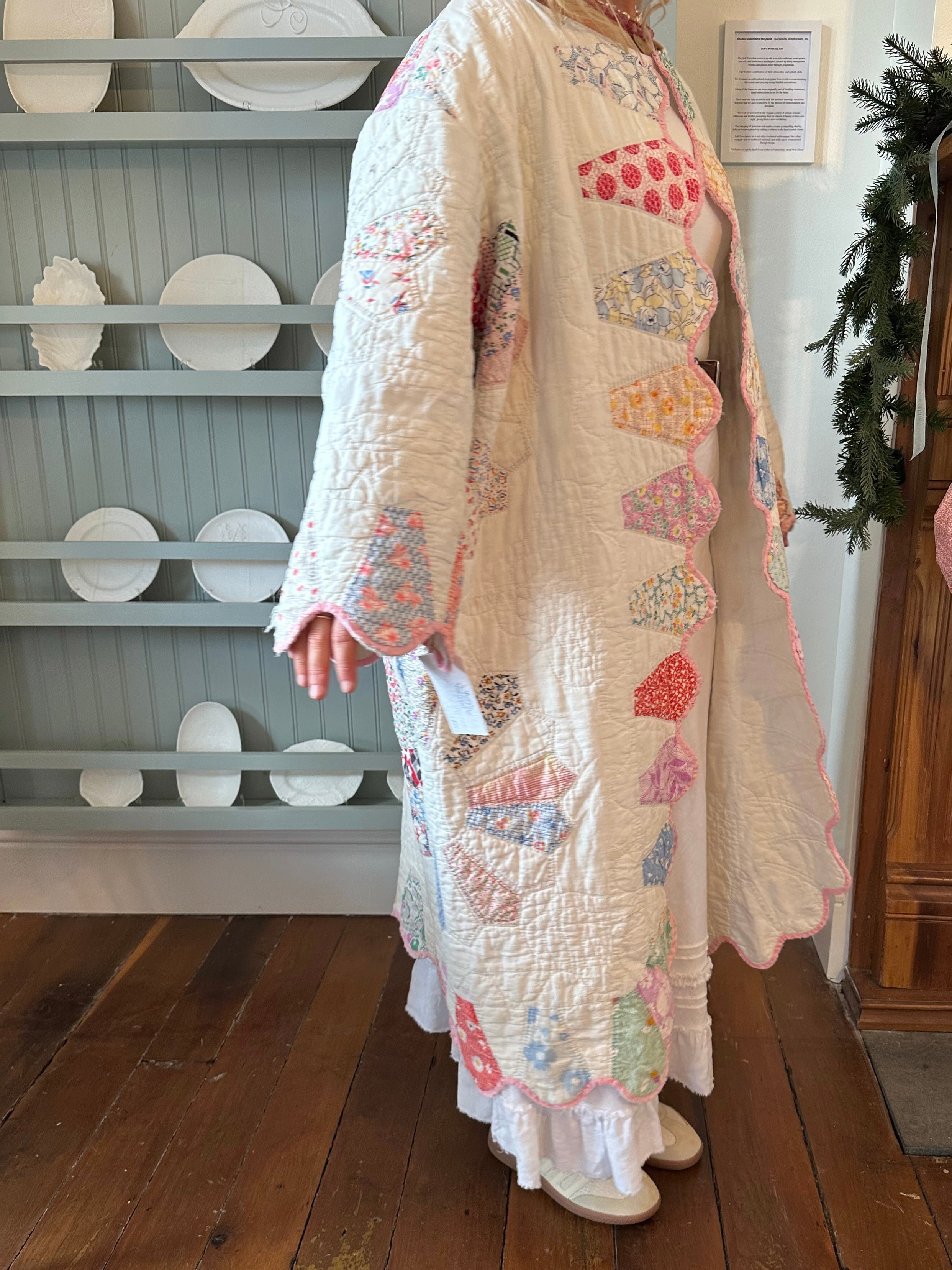 Pink Dresden Plate Quilt Jacket
