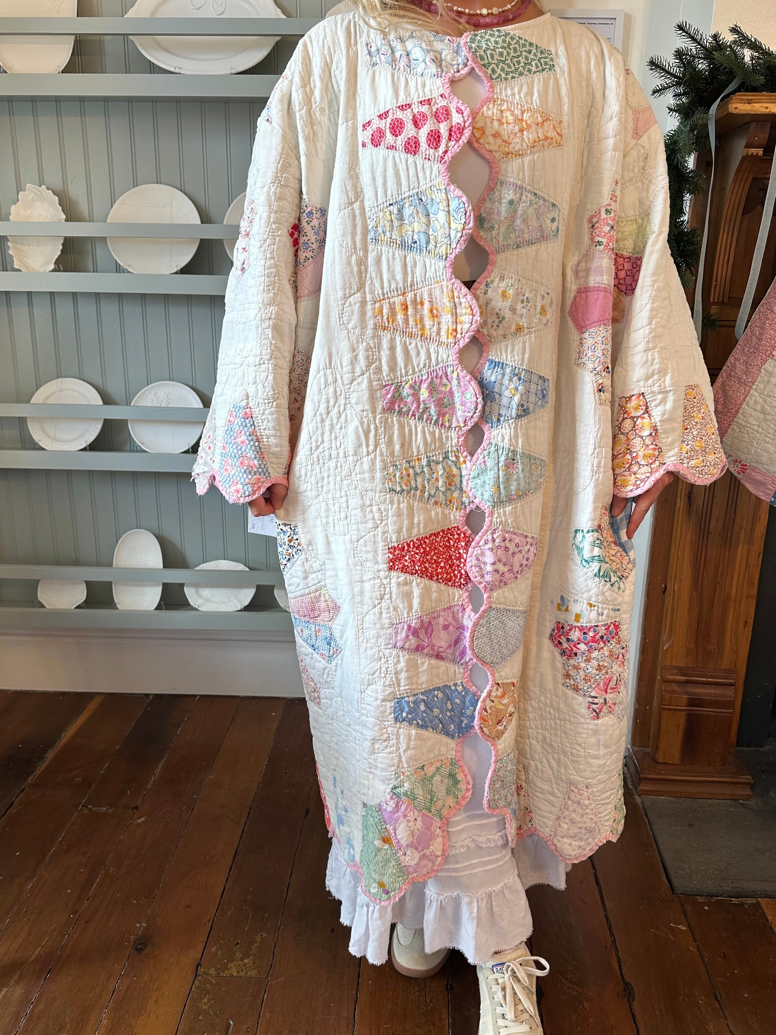 Pink Dresden Plate Quilt Jacket