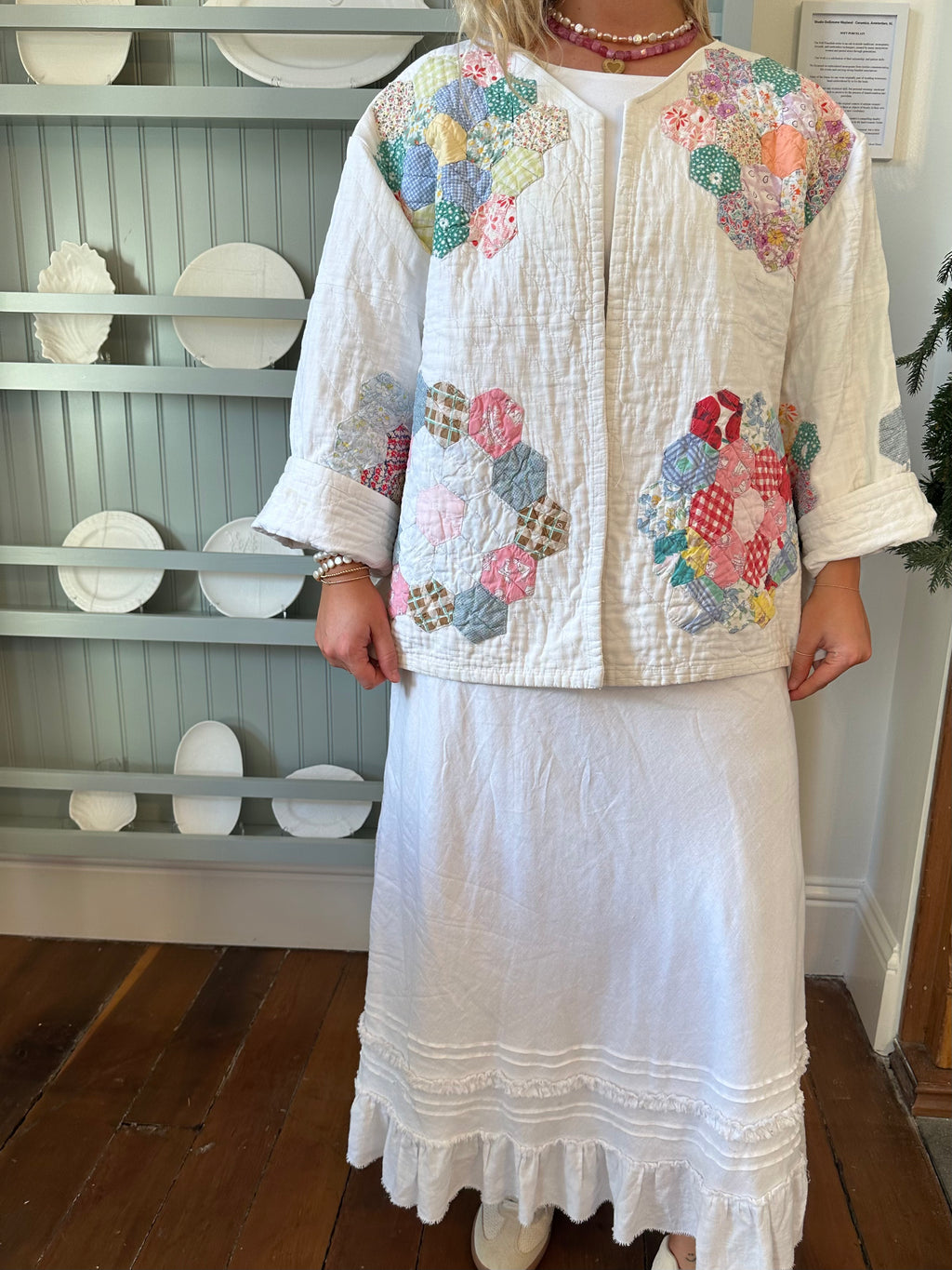 Hexie Flower Quilt Jacket