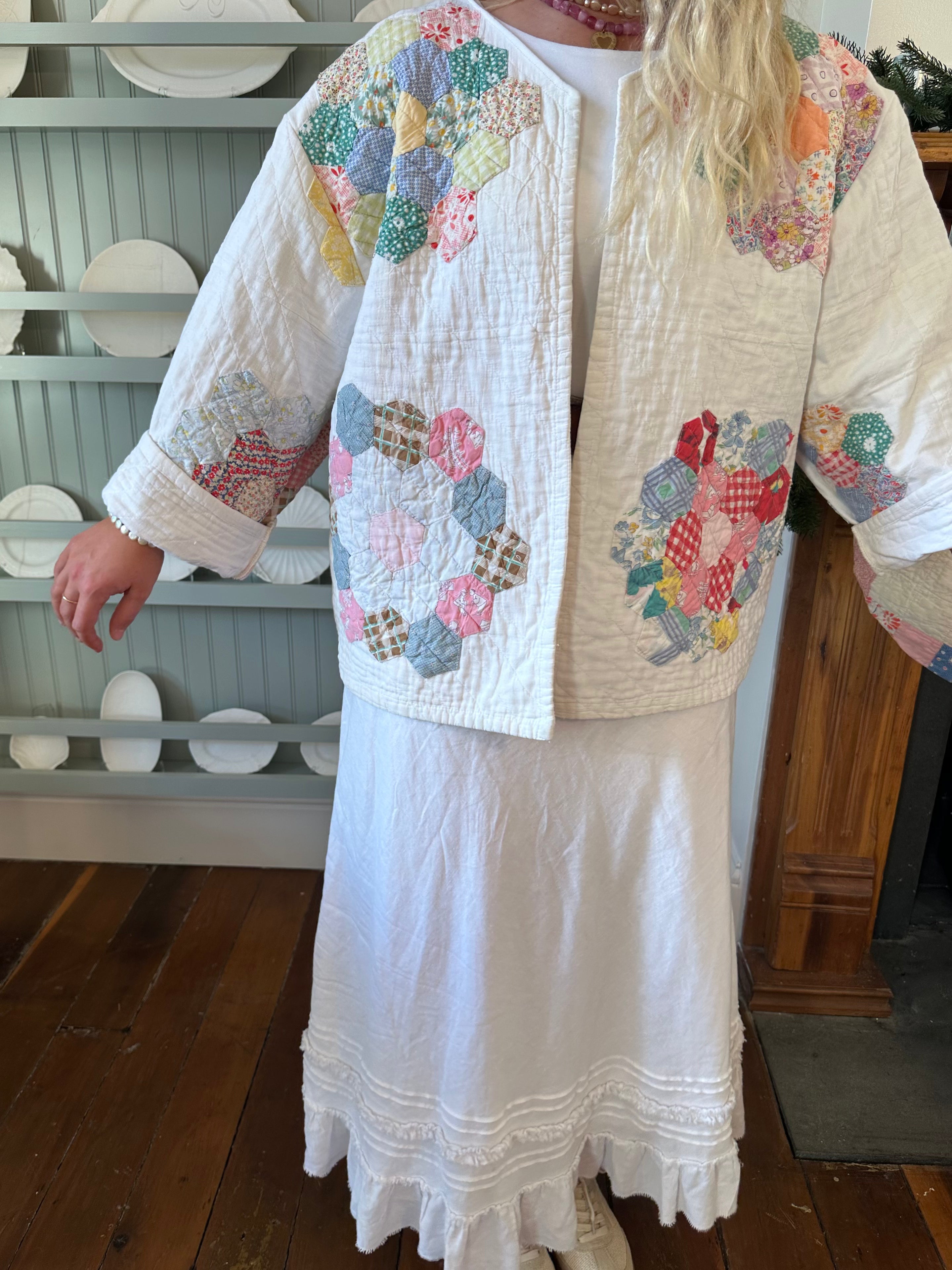 Hexie Flower Quilt Jacket