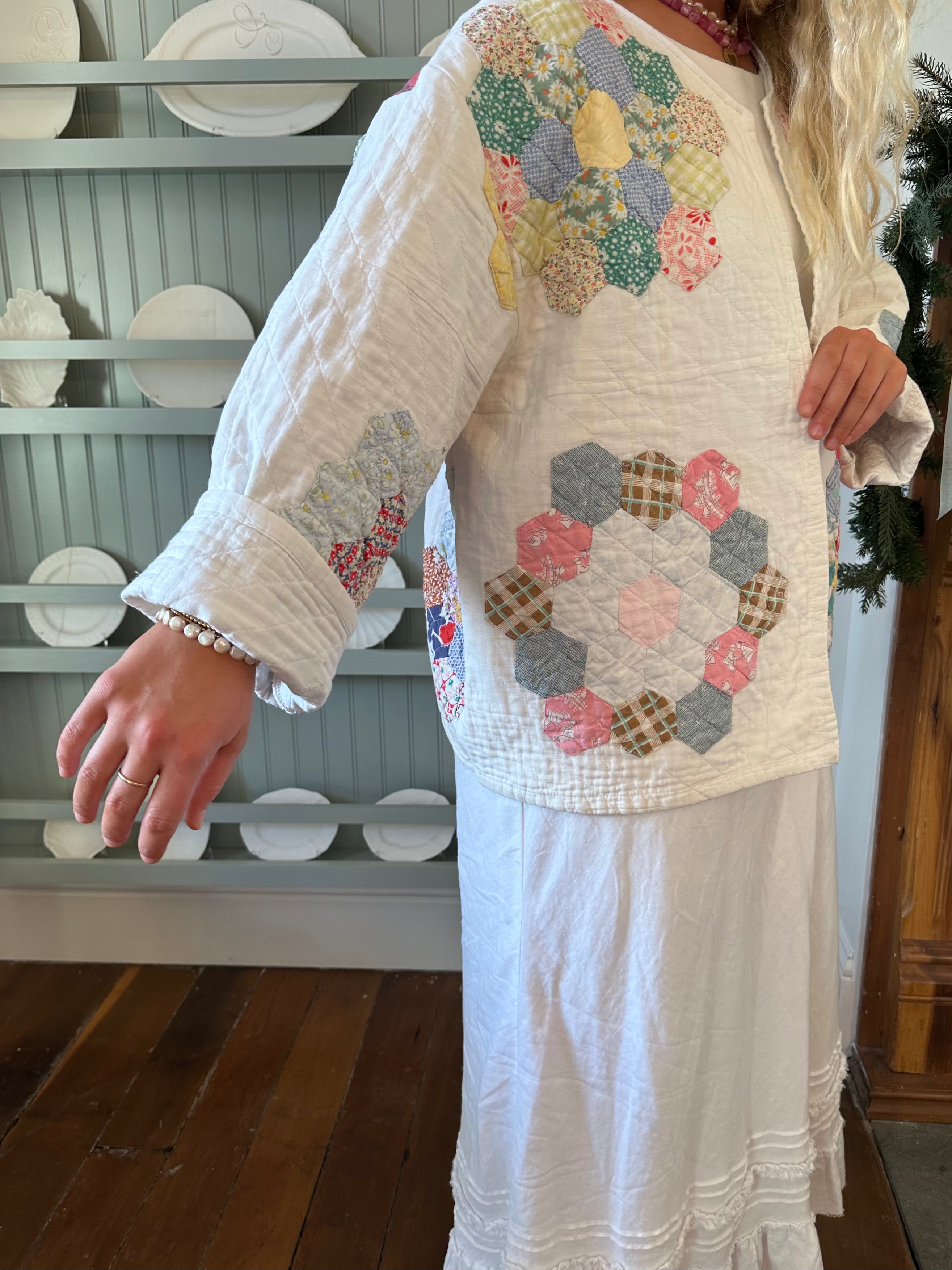 Hexie Flower Quilt Jacket