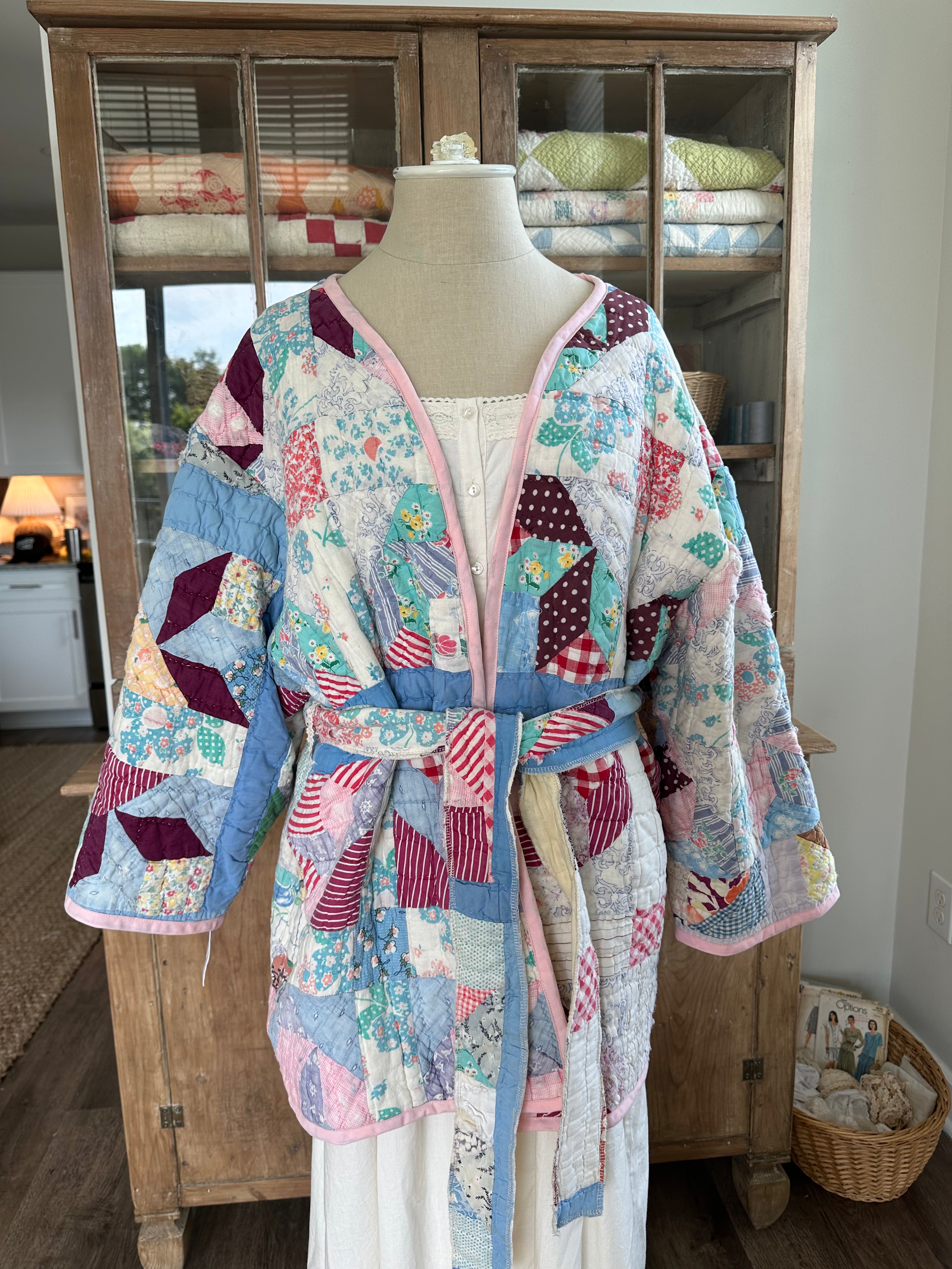 Belted Scrap Quilt Jacket