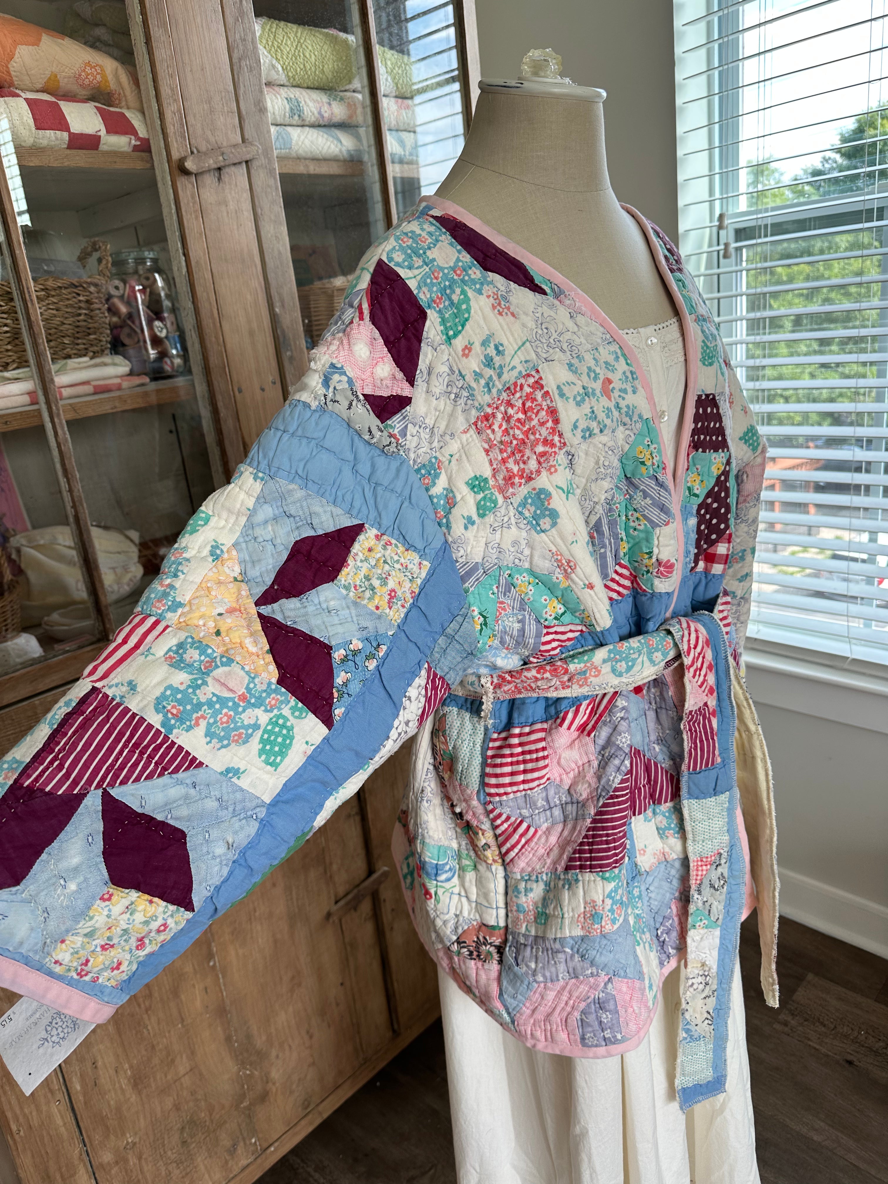 Belted Scrap Quilt Jacket