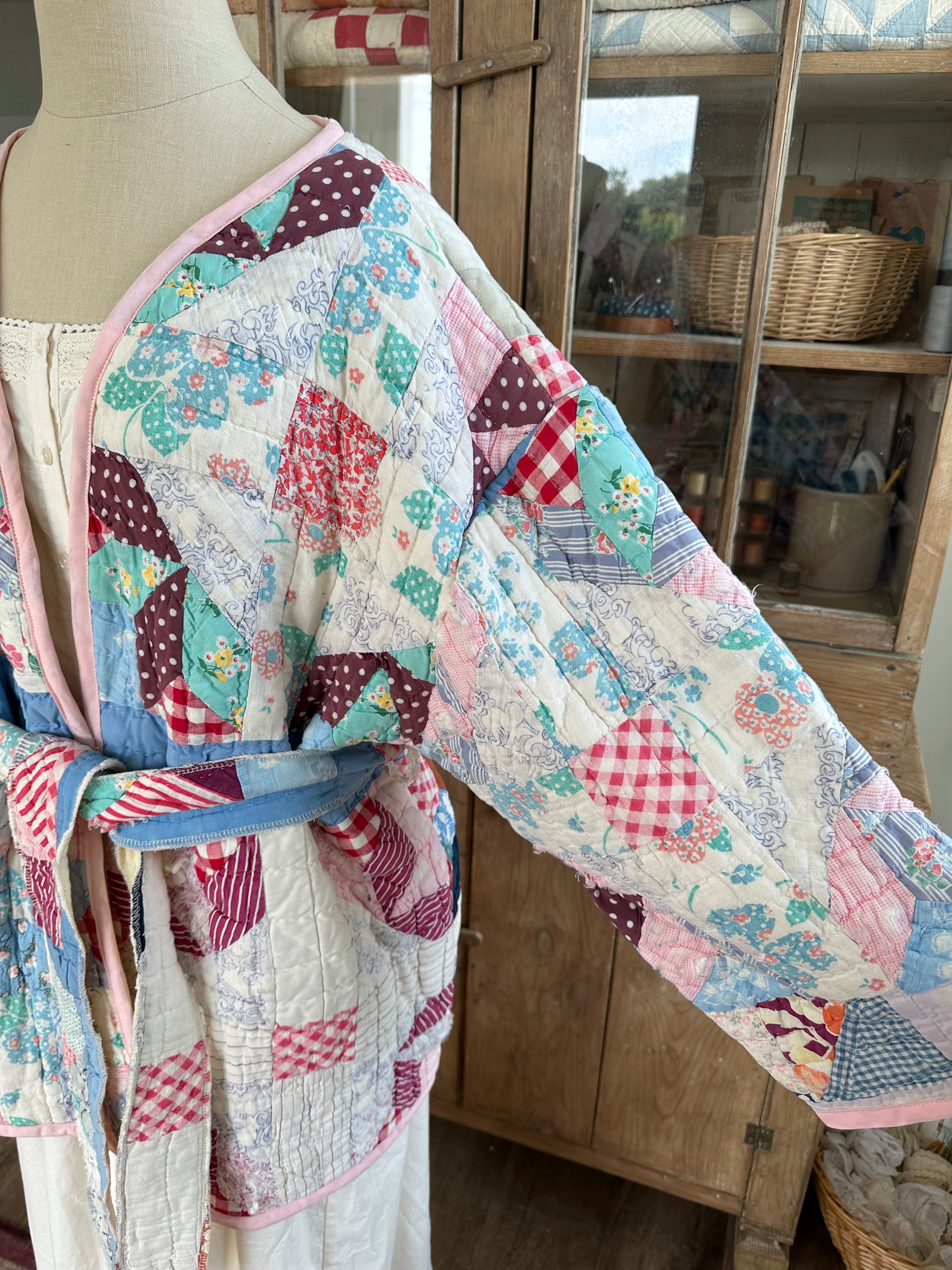 Belted Scrap Quilt Jacket