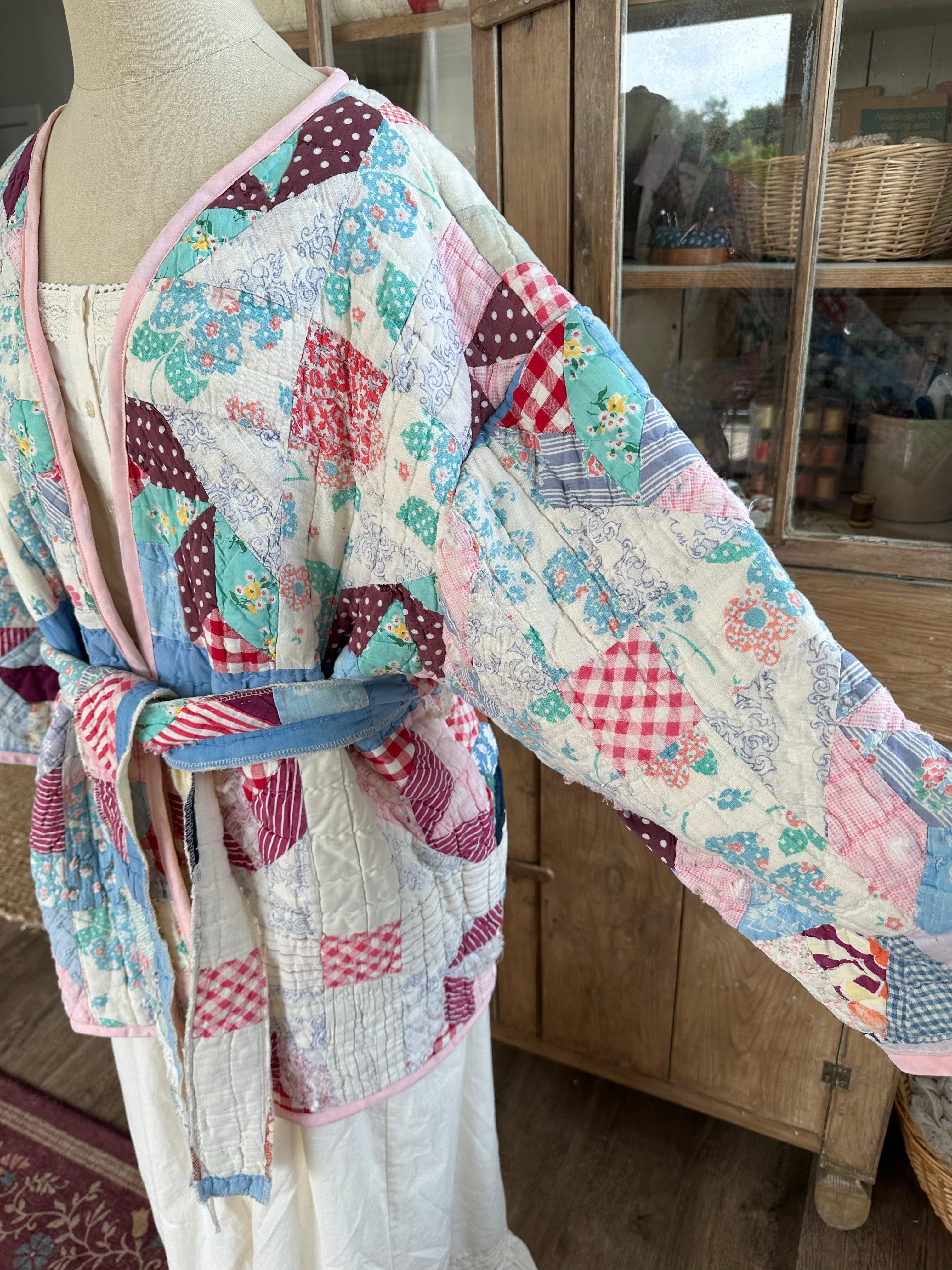 Belted Scrap Quilt Jacket