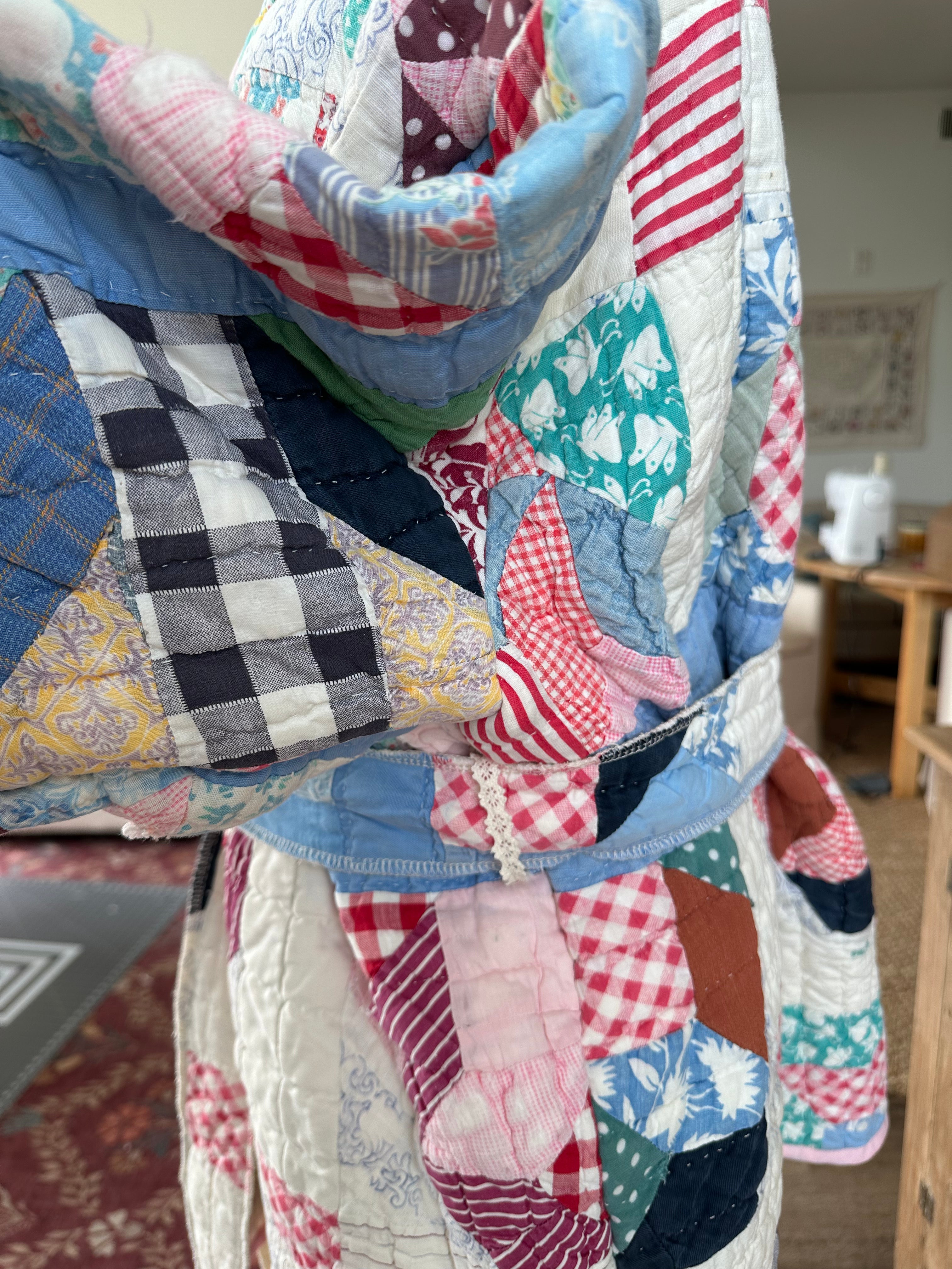 Belted Scrap Quilt Jacket