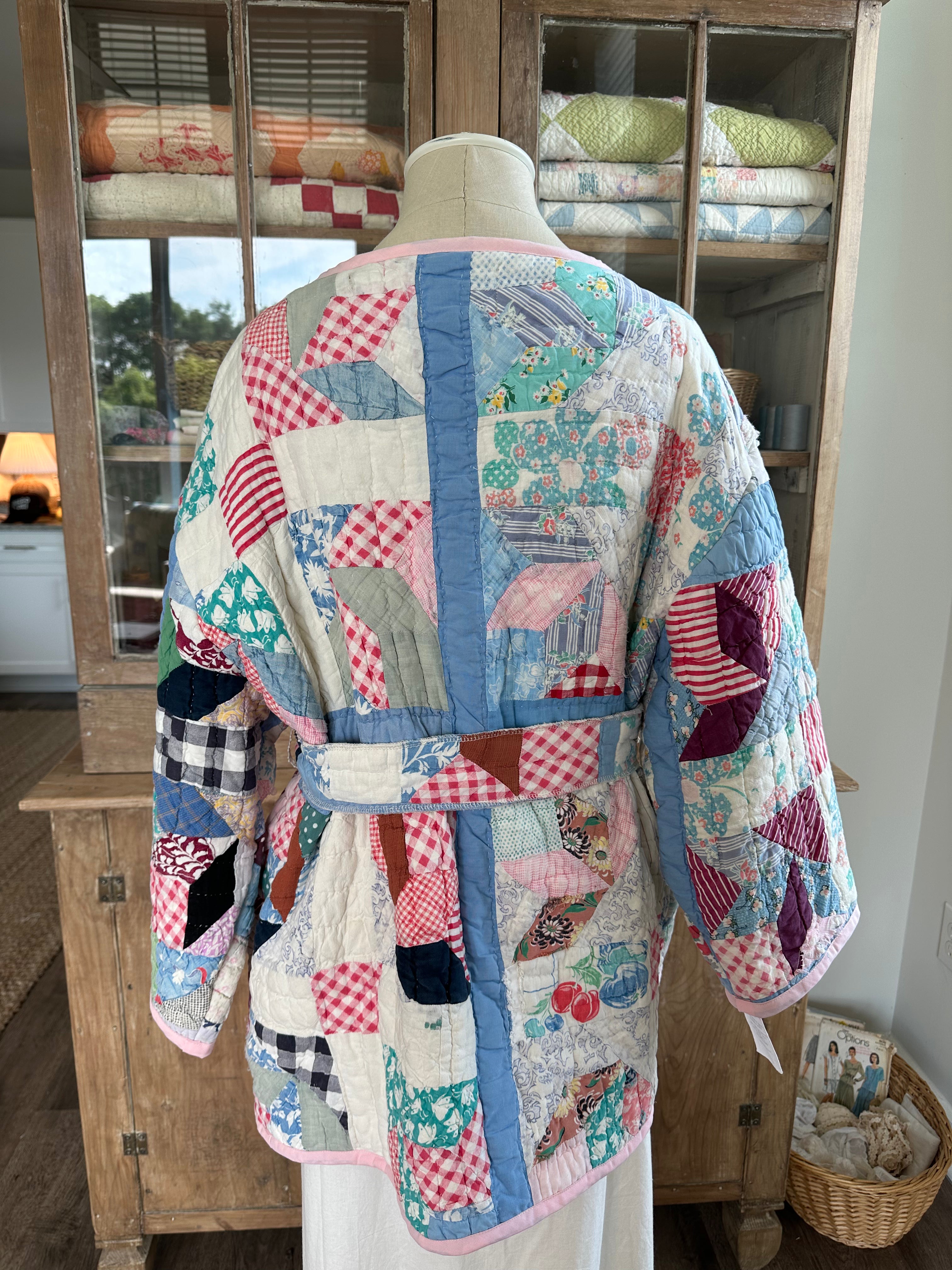 Belted Scrap Quilt Jacket