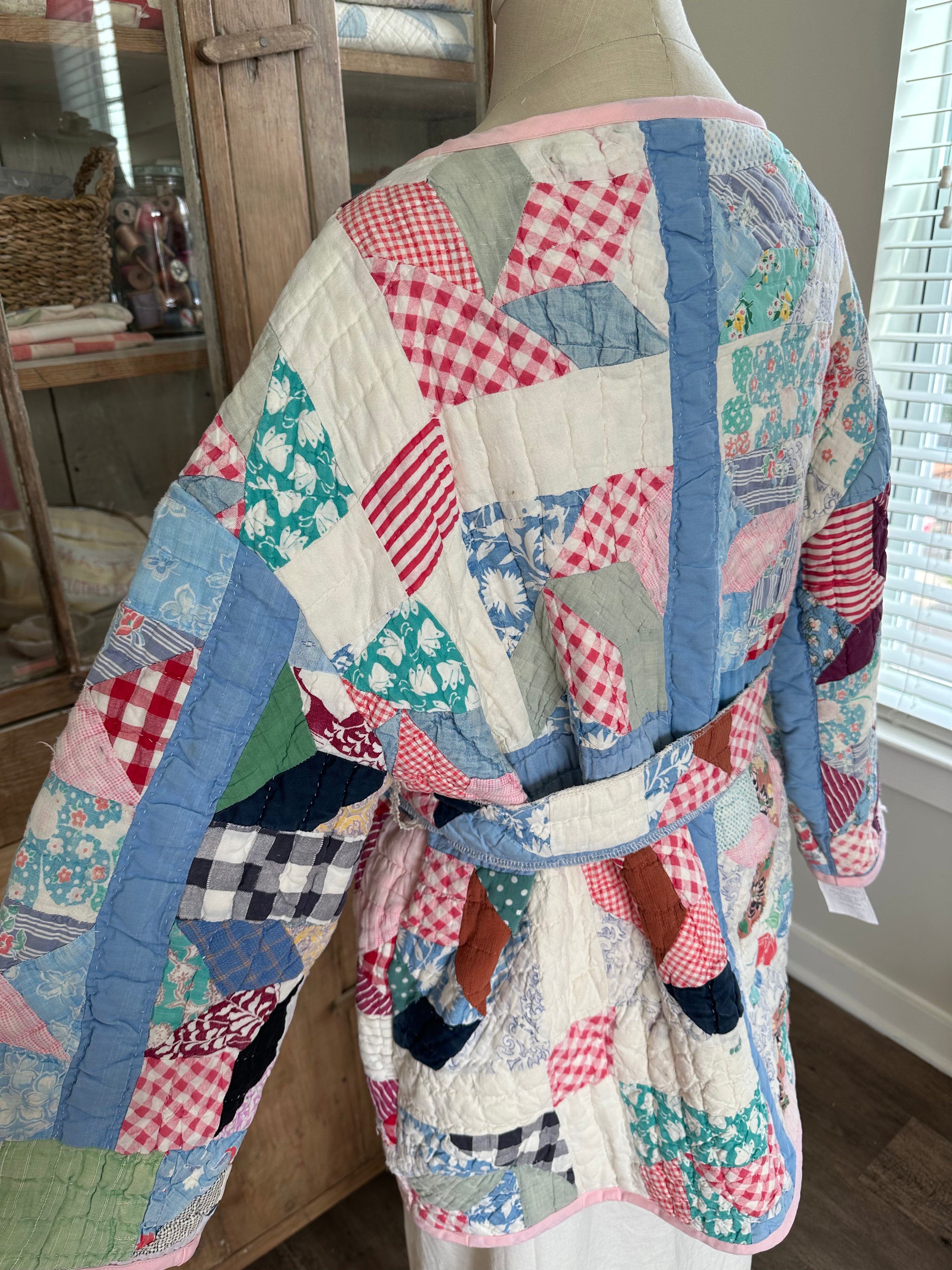 Belted Scrap Quilt Jacket