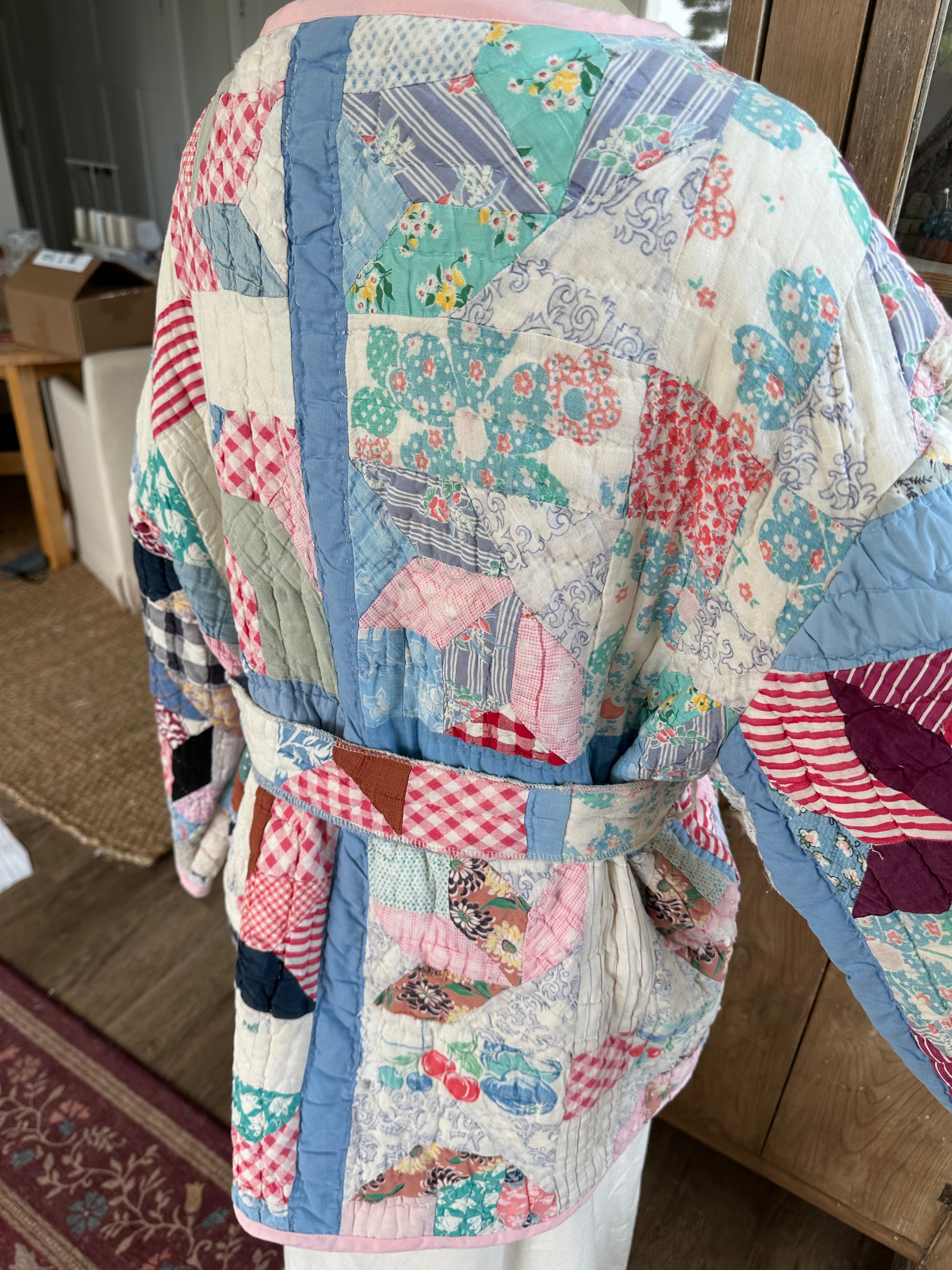 Belted Scrap Quilt Jacket
