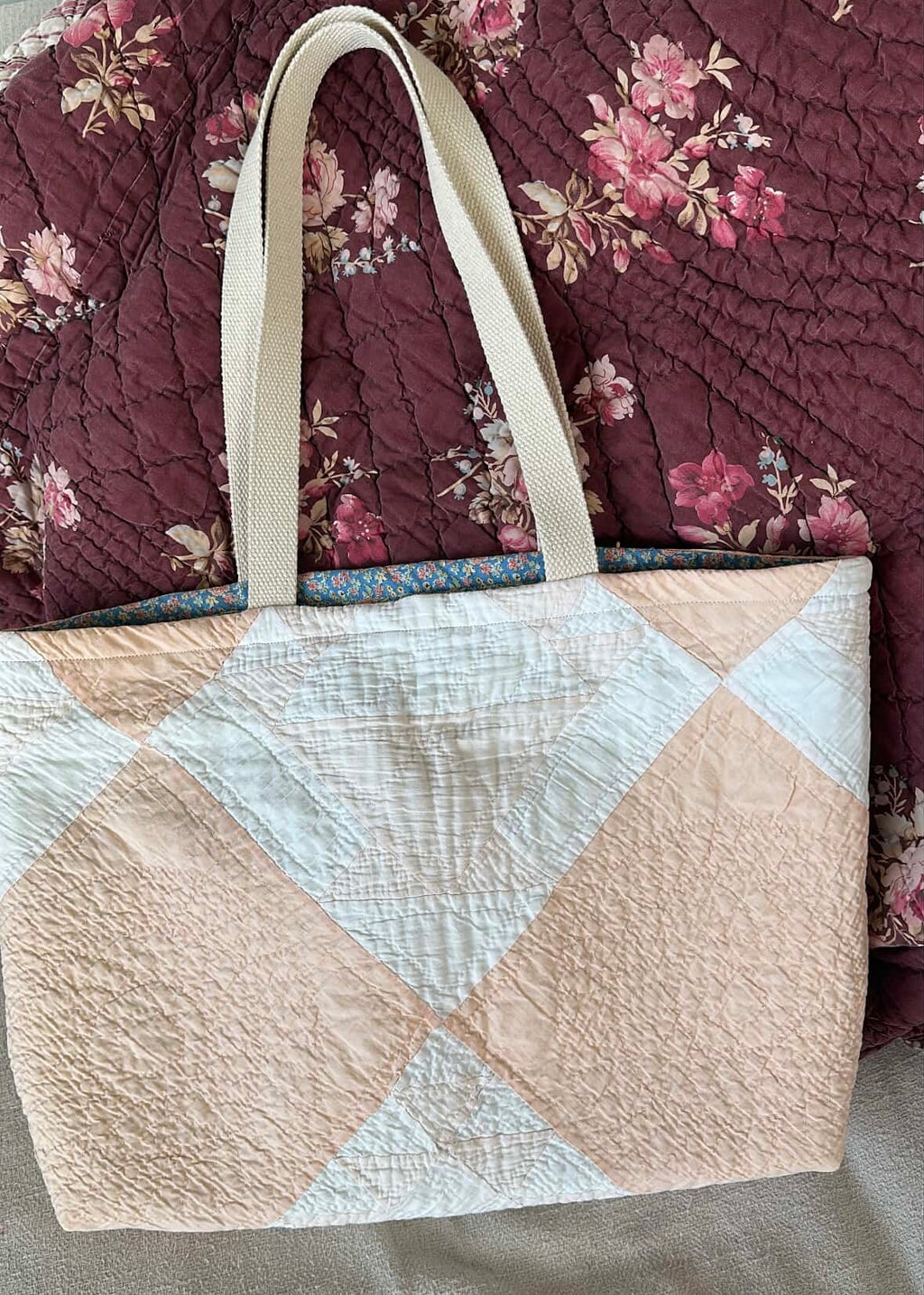 Orange Basket Quilt Tote