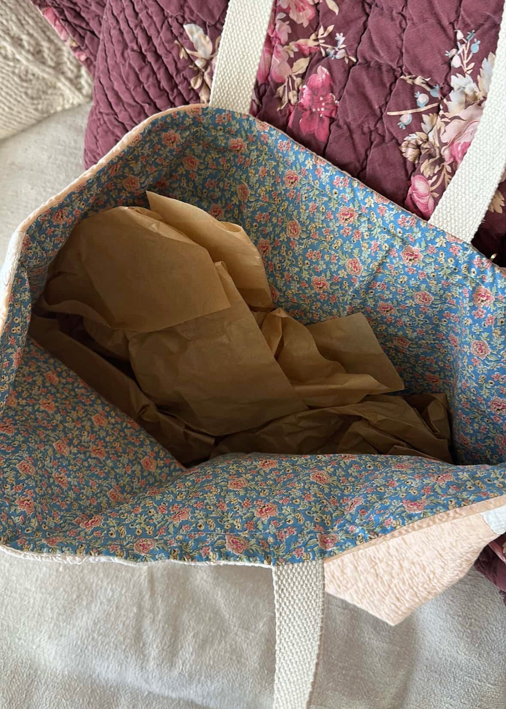 Orange Basket Quilt Tote