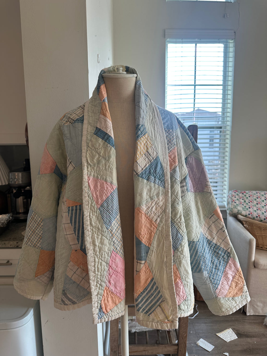 Teal Feedsack Quilt Jacket