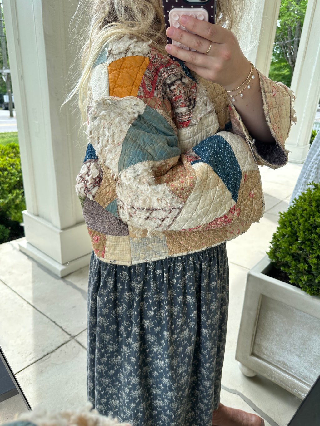 Brown Floral Patchwork Quilt Jacket