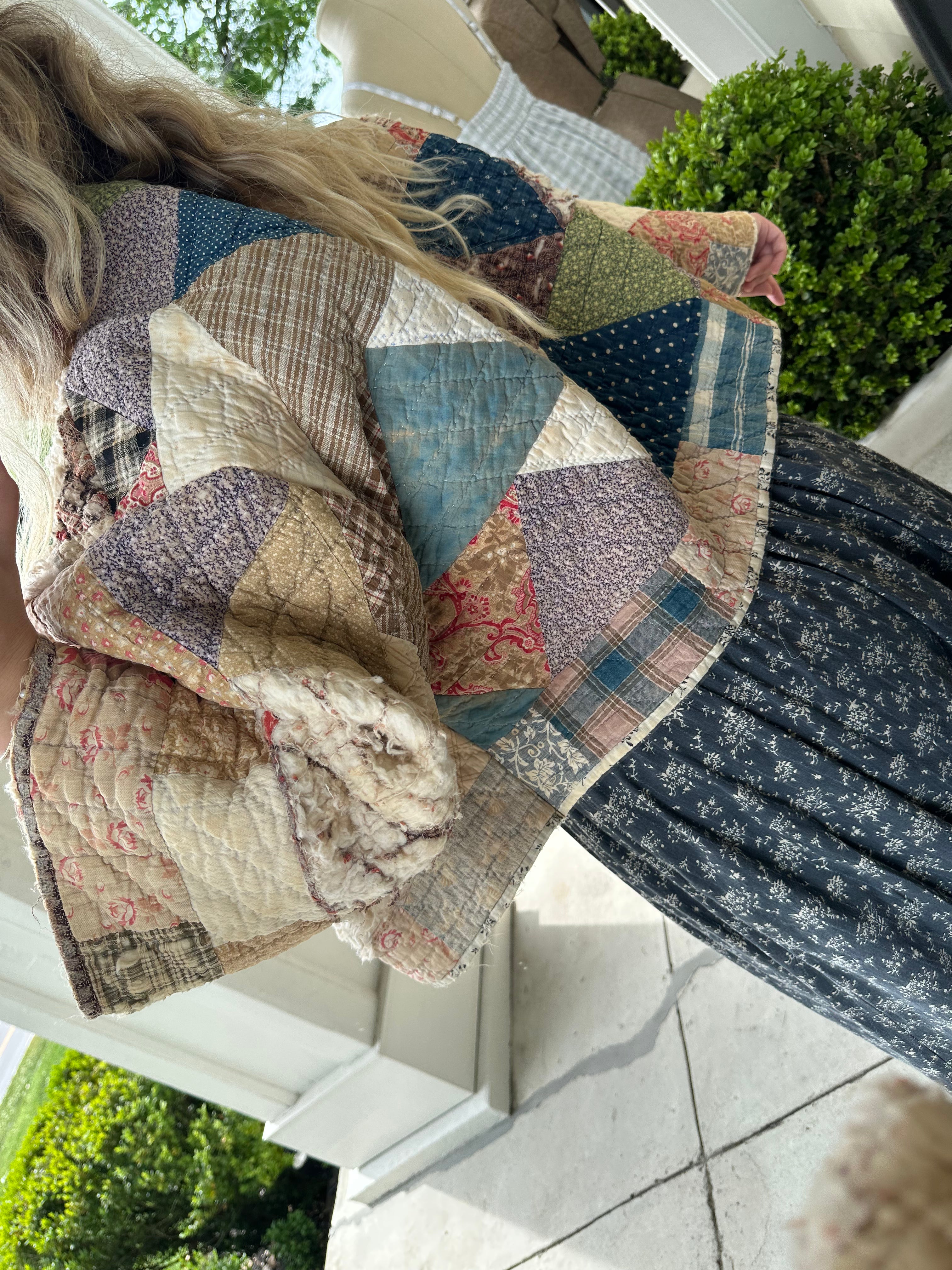 Brown Floral Patchwork Quilt Jacket
