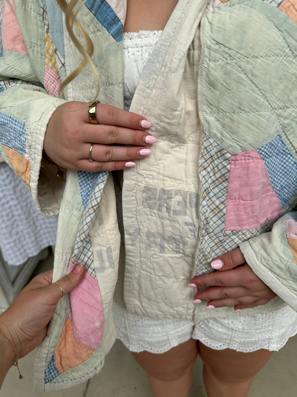 Teal Feedsack Quilt Jacket