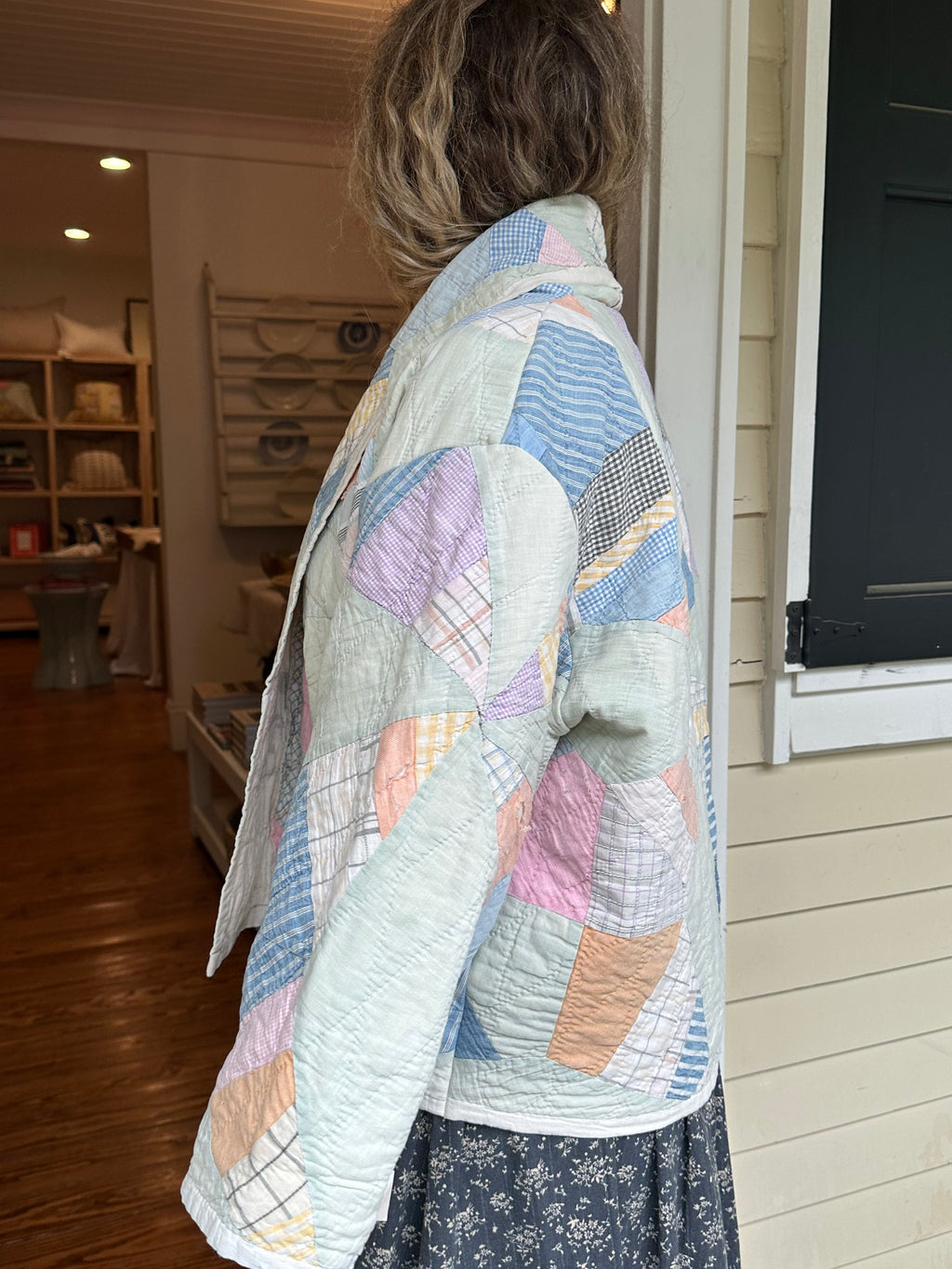 Teal Feedsack Quilt Jacket