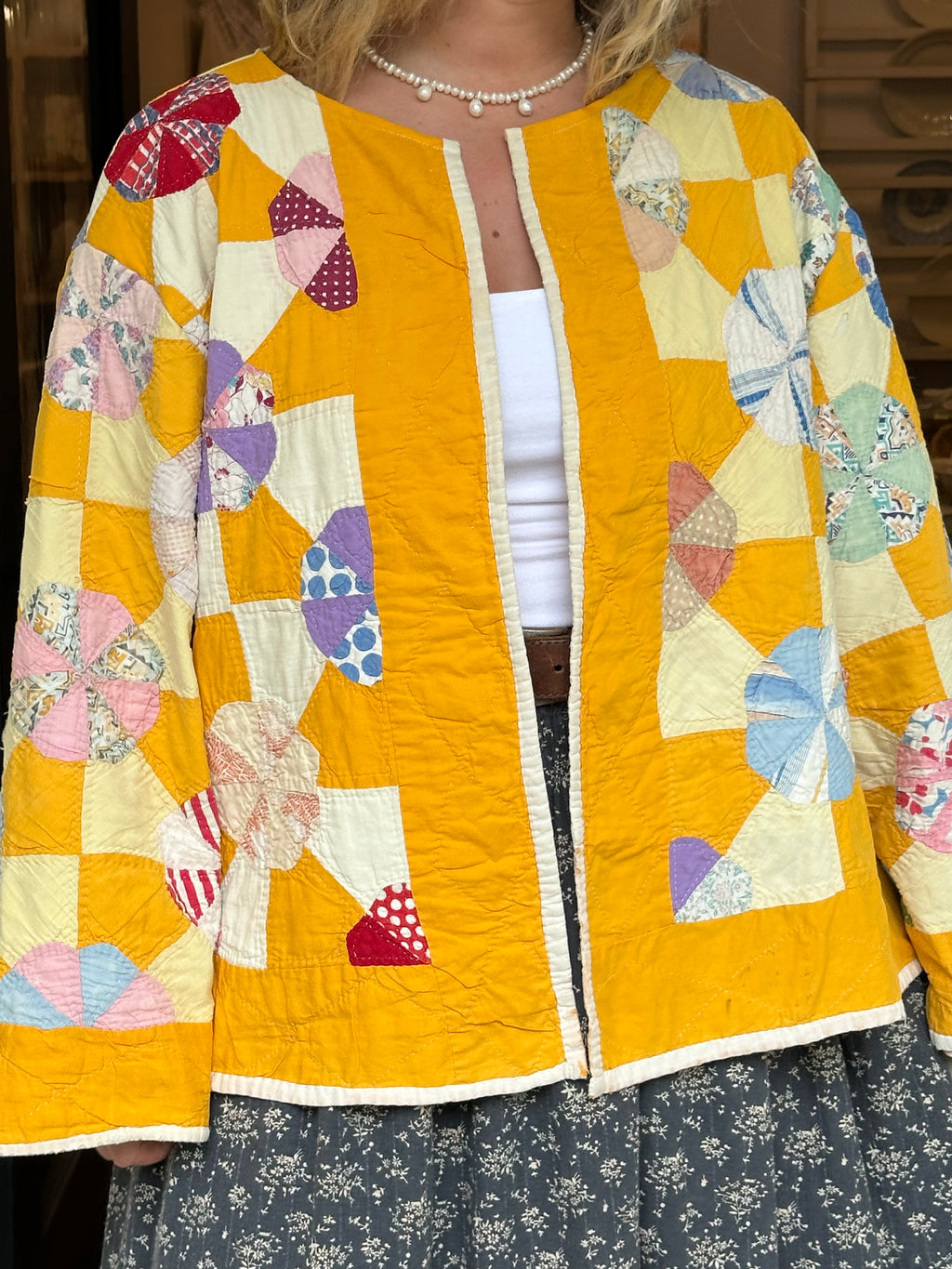 Orange Pinwheel Quilt Jacket
