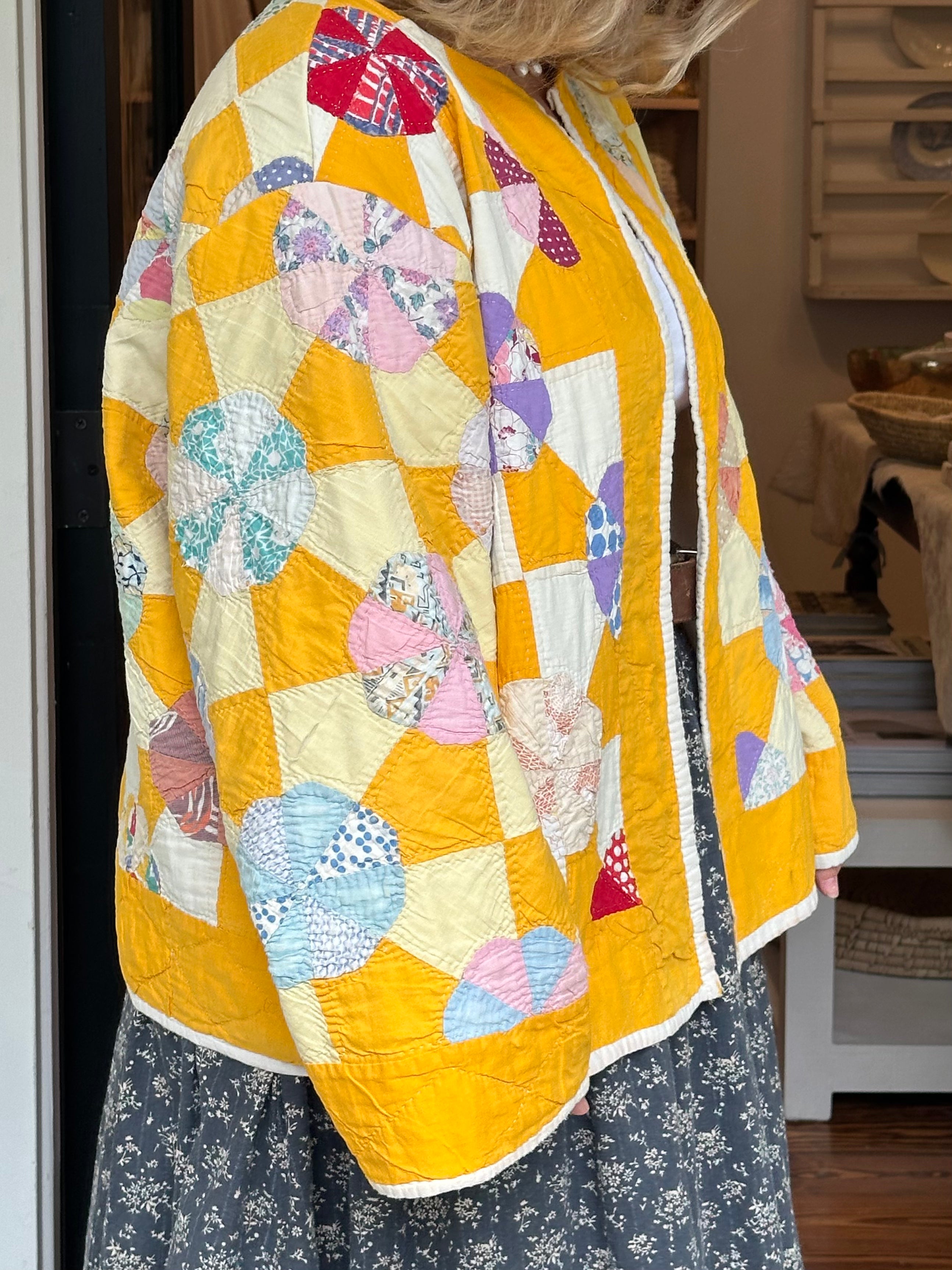 Orange Pinwheel Quilt Jacket