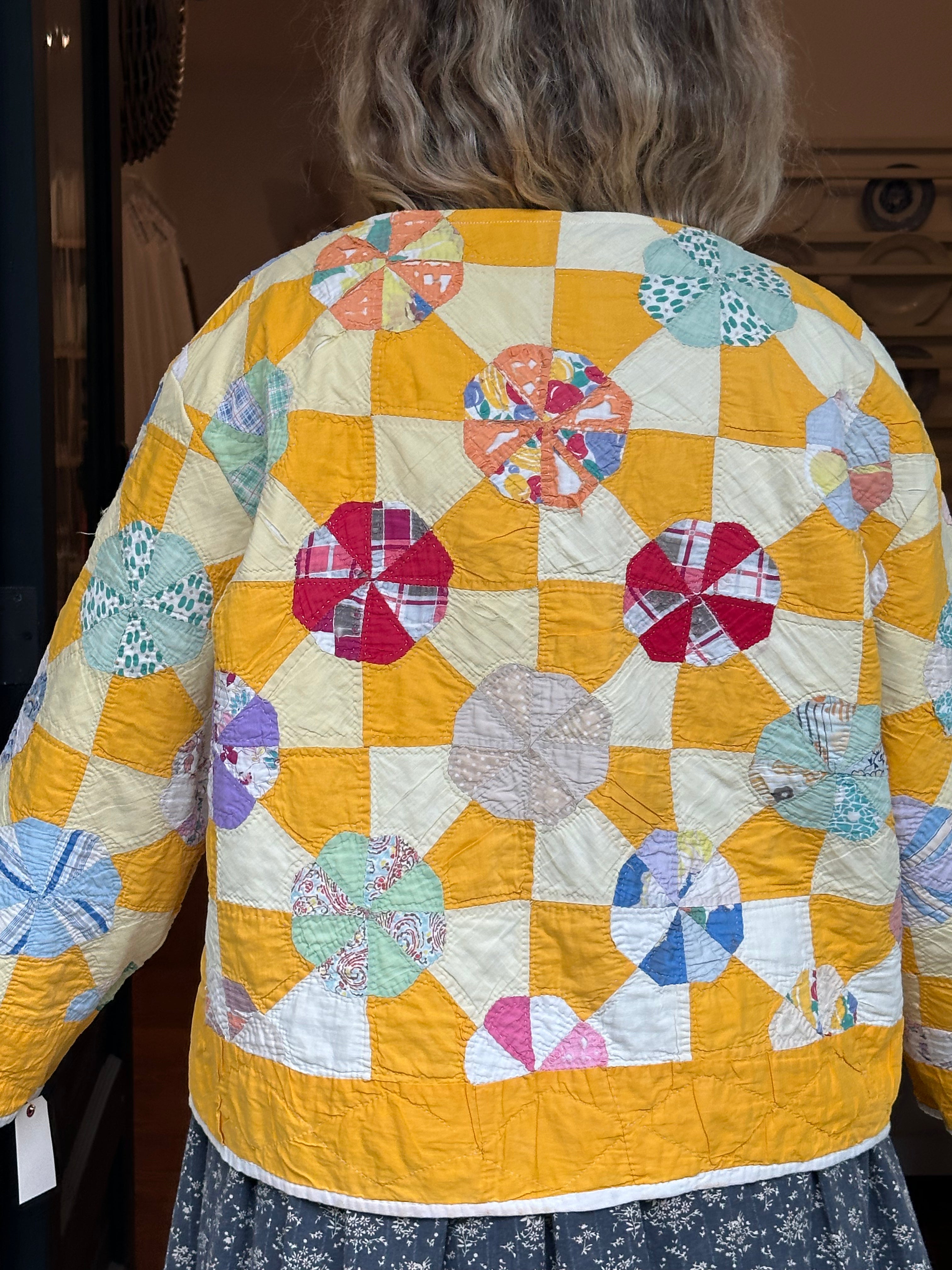 Orange Pinwheel Quilt Jacket