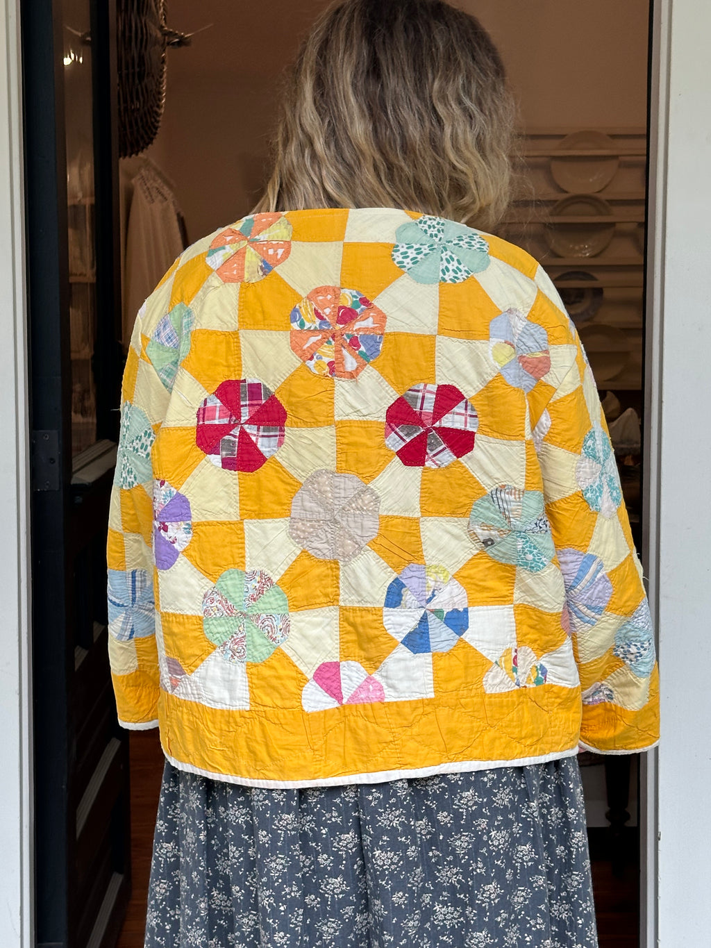 Orange Pinwheel Quilt Jacket
