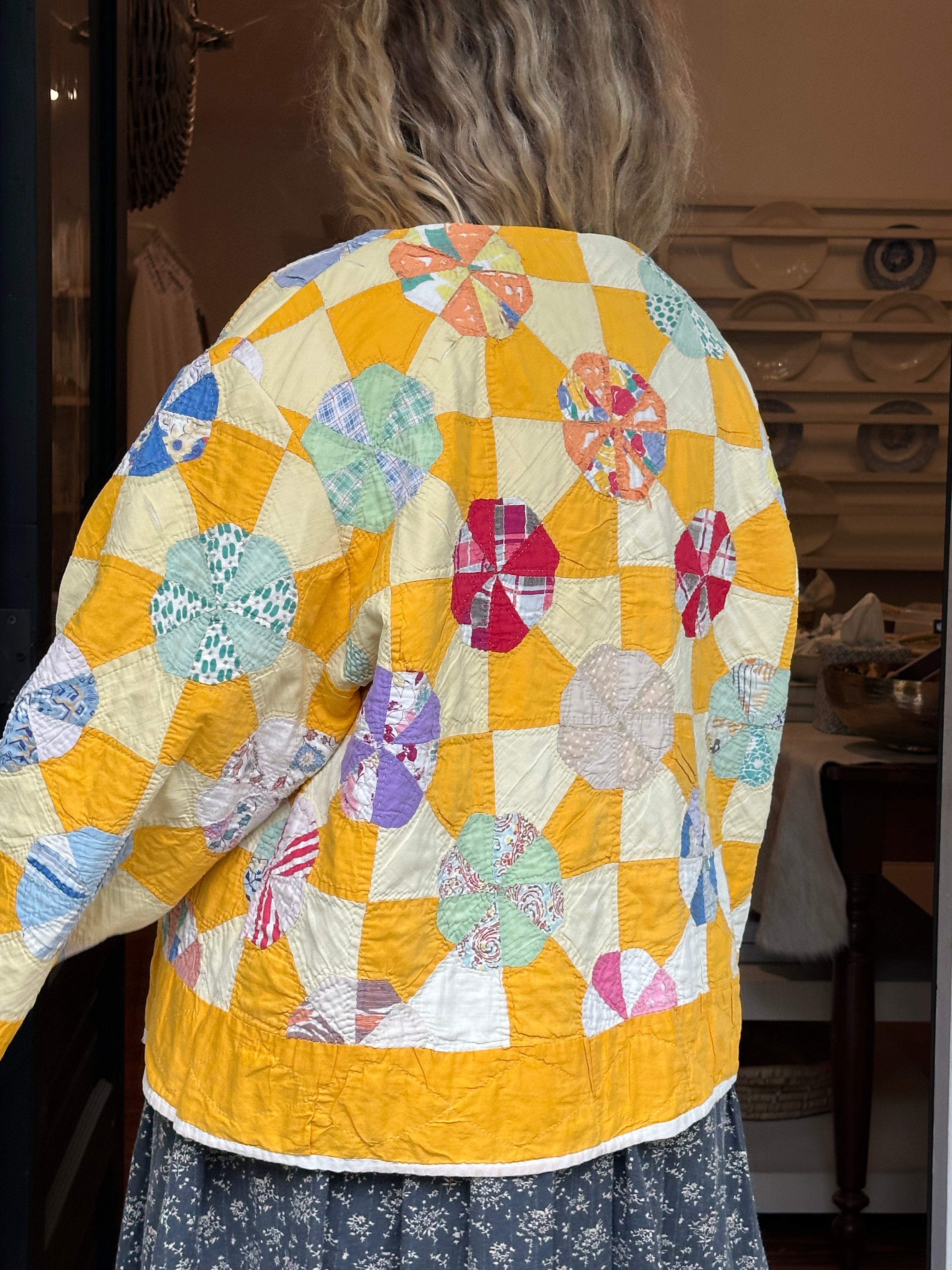 Orange Pinwheel Quilt Jacket