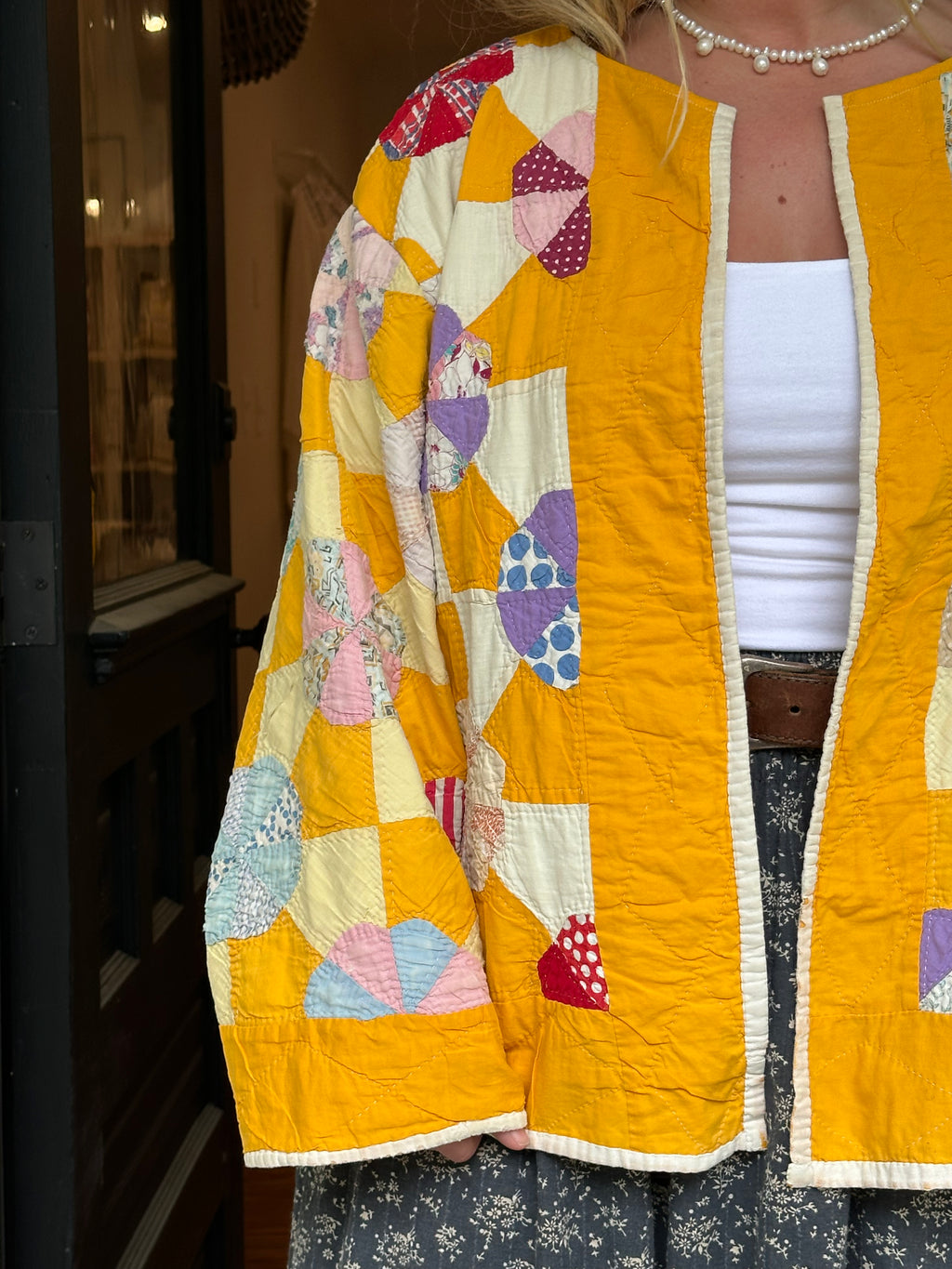 Orange Pinwheel Quilt Jacket