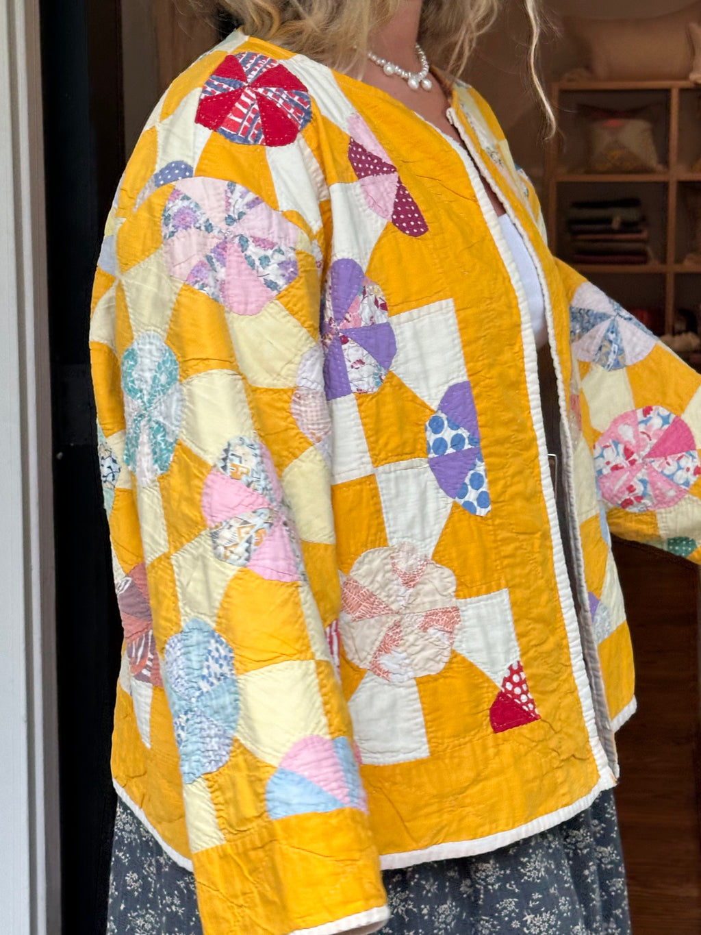 Orange Pinwheel Quilt Jacket