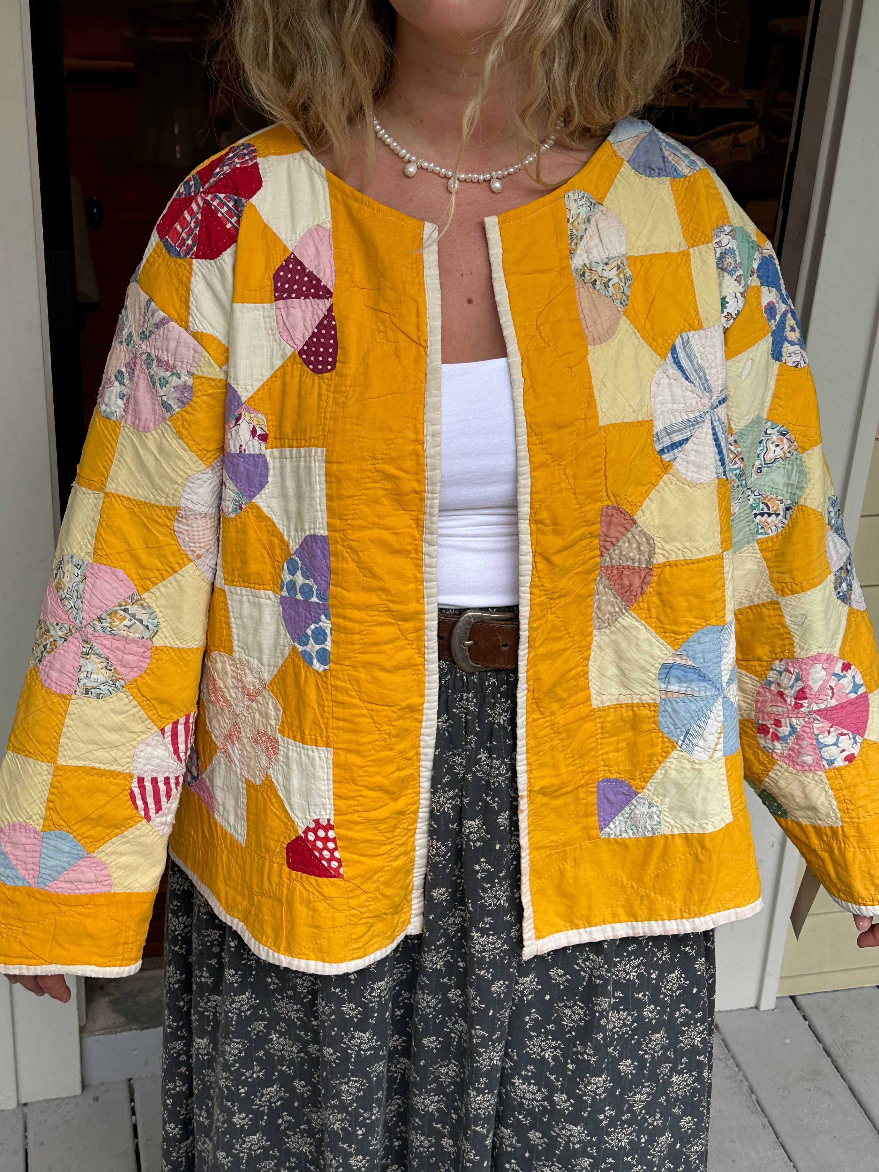Orange Pinwheel Quilt Jacket