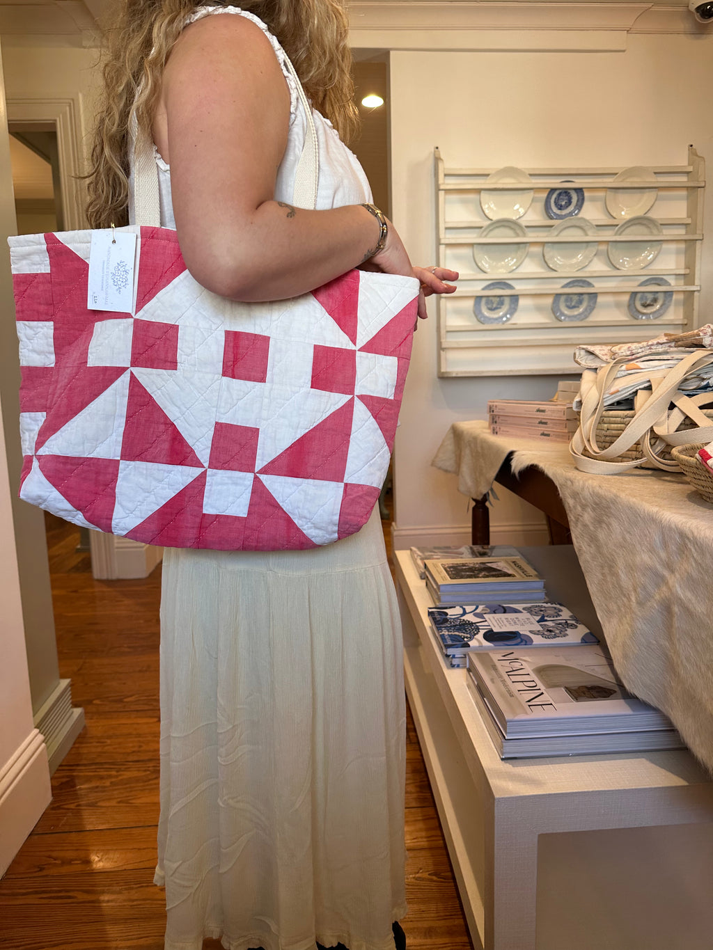 Red Churn Dash Tote Bag & Pouch Set