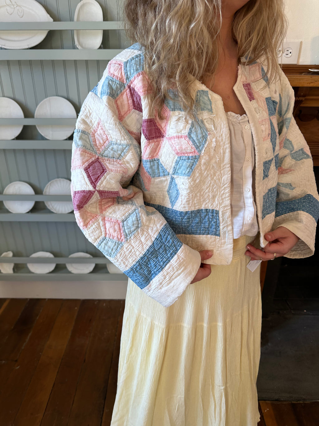 Six Point Star Cropped Quilt Jacket