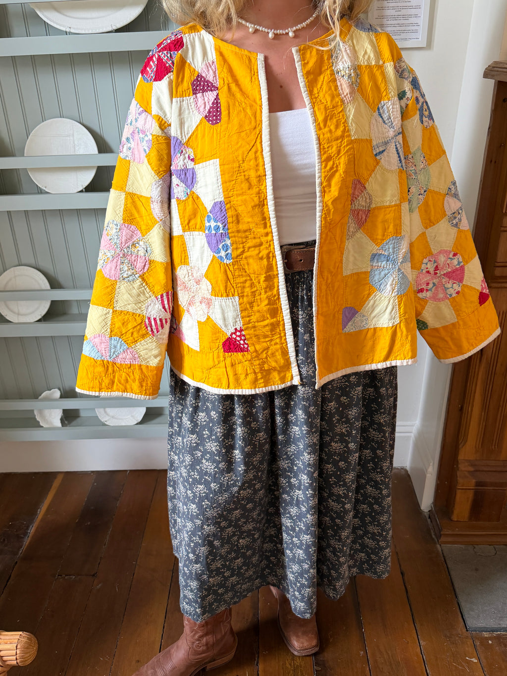 Orange Pinwheel Quilt Jacket