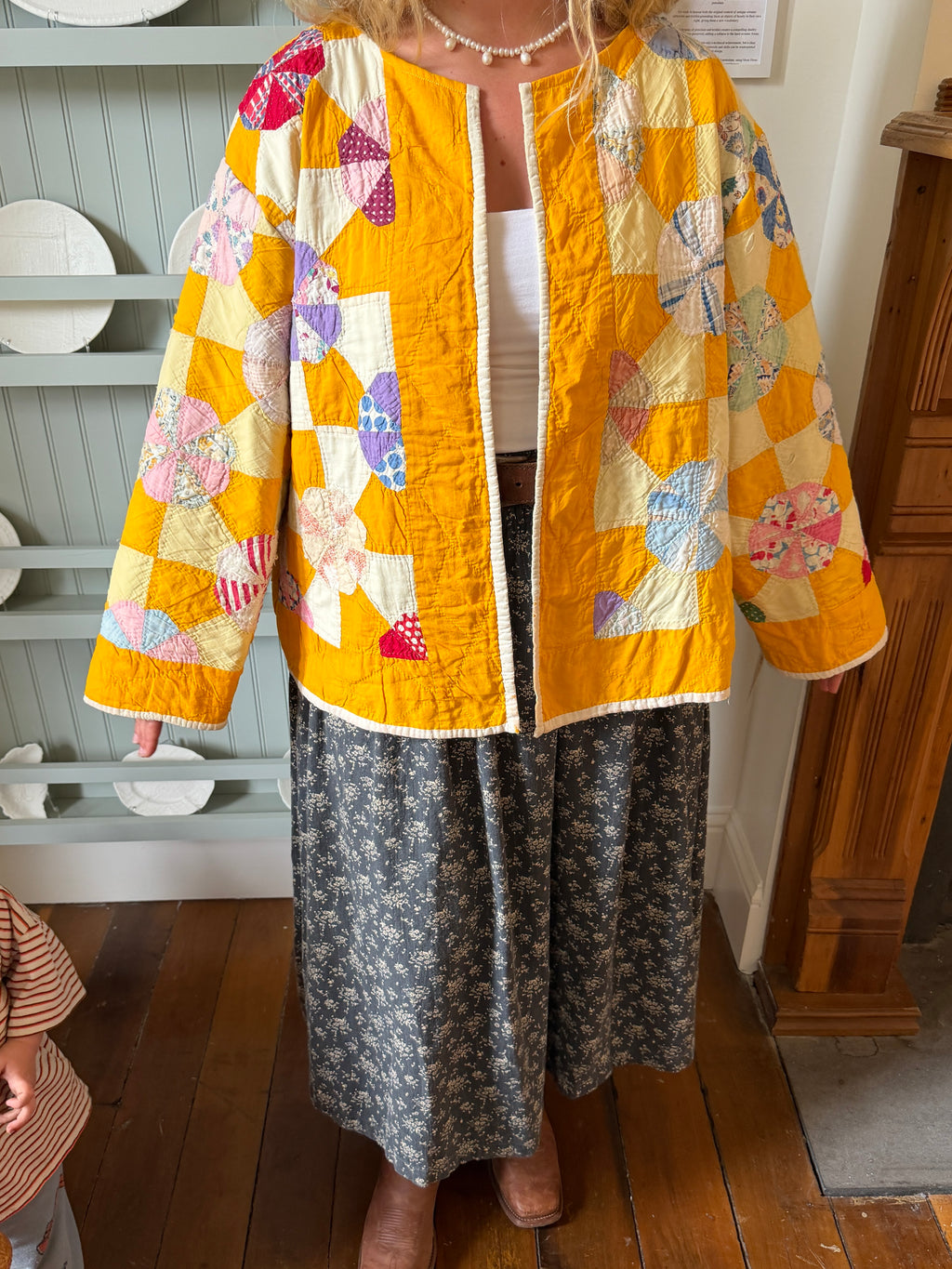 Orange Pinwheel Quilt Jacket
