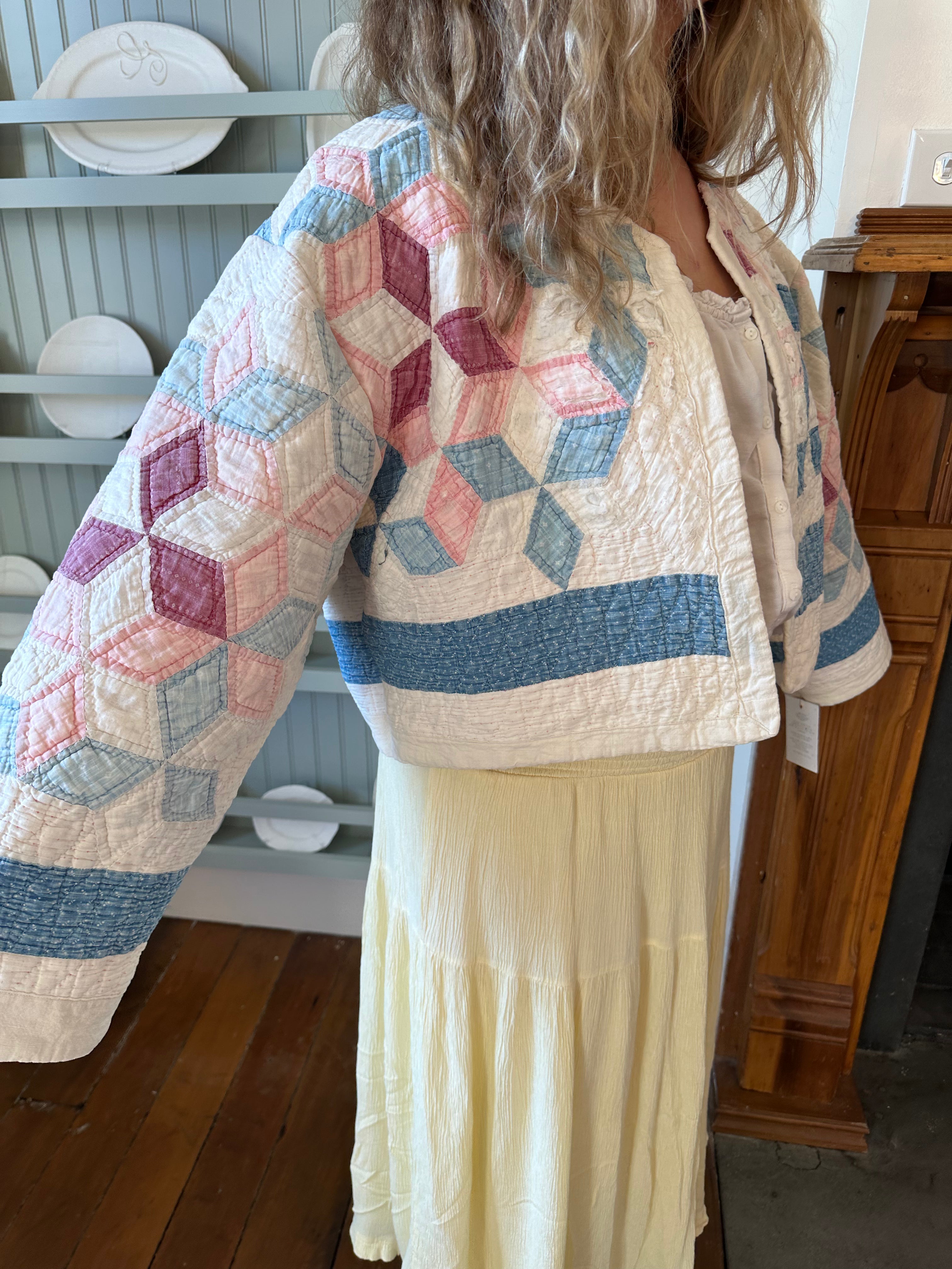 Six Point Star Cropped Quilt Jacket