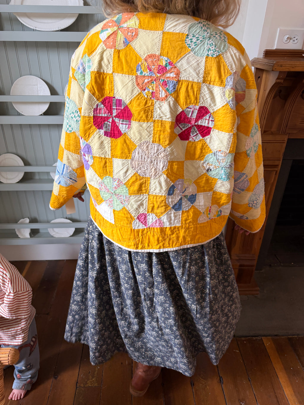 Orange Pinwheel Quilt Jacket