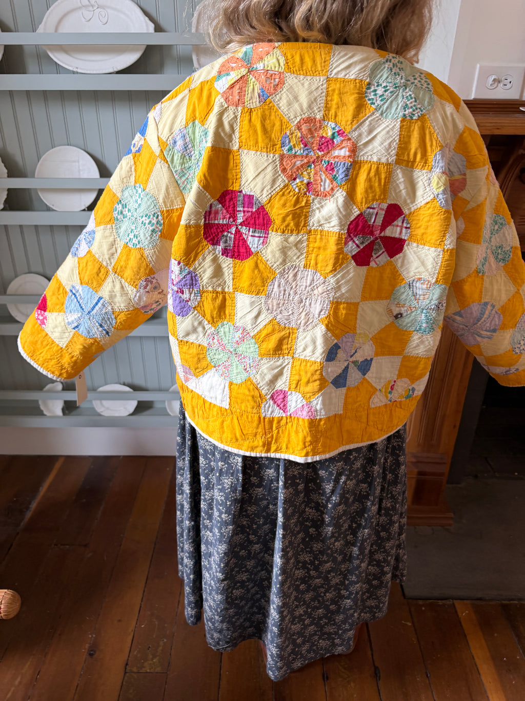 Orange Pinwheel Quilt Jacket