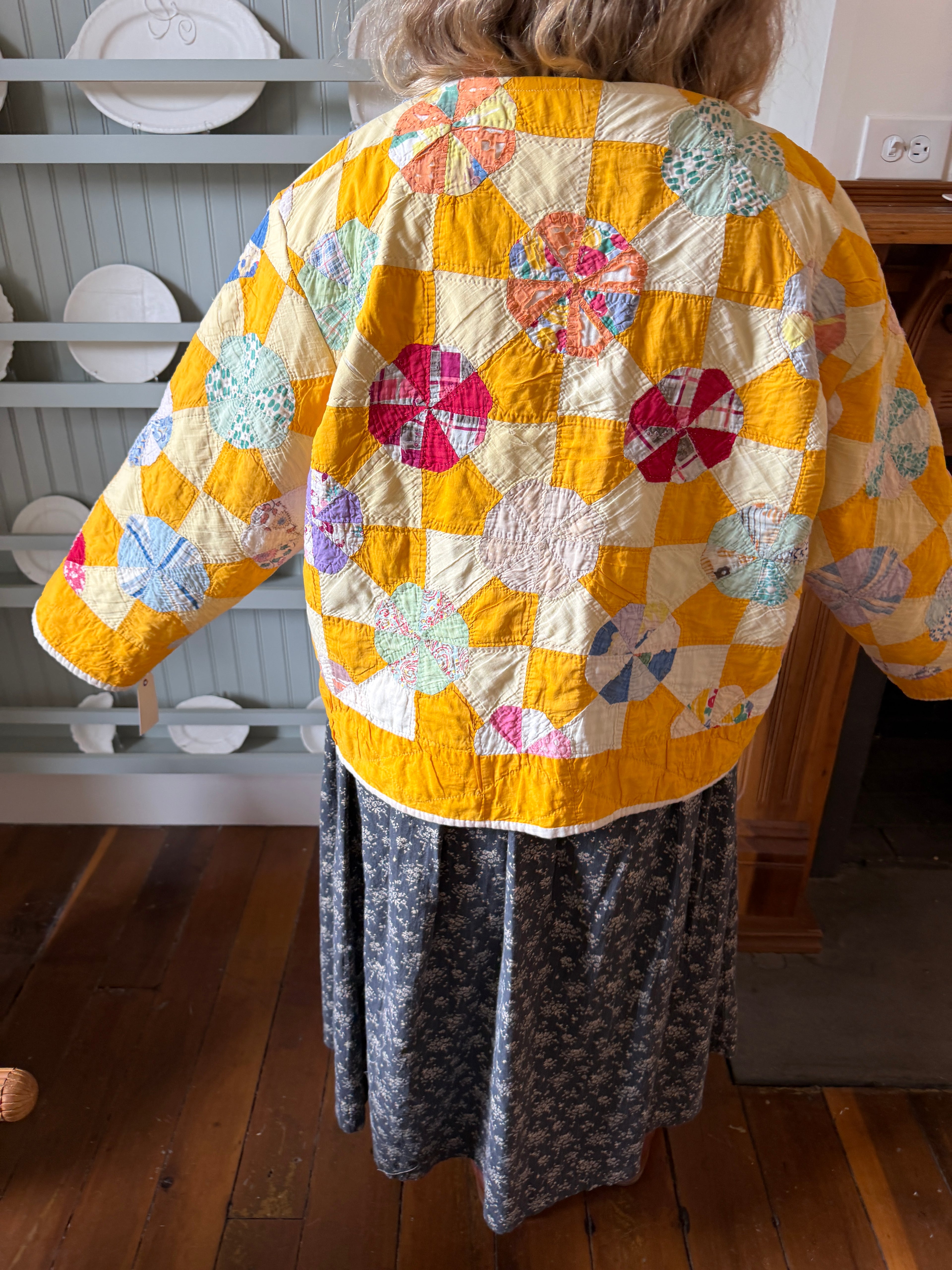 Orange Pinwheel Quilt Jacket