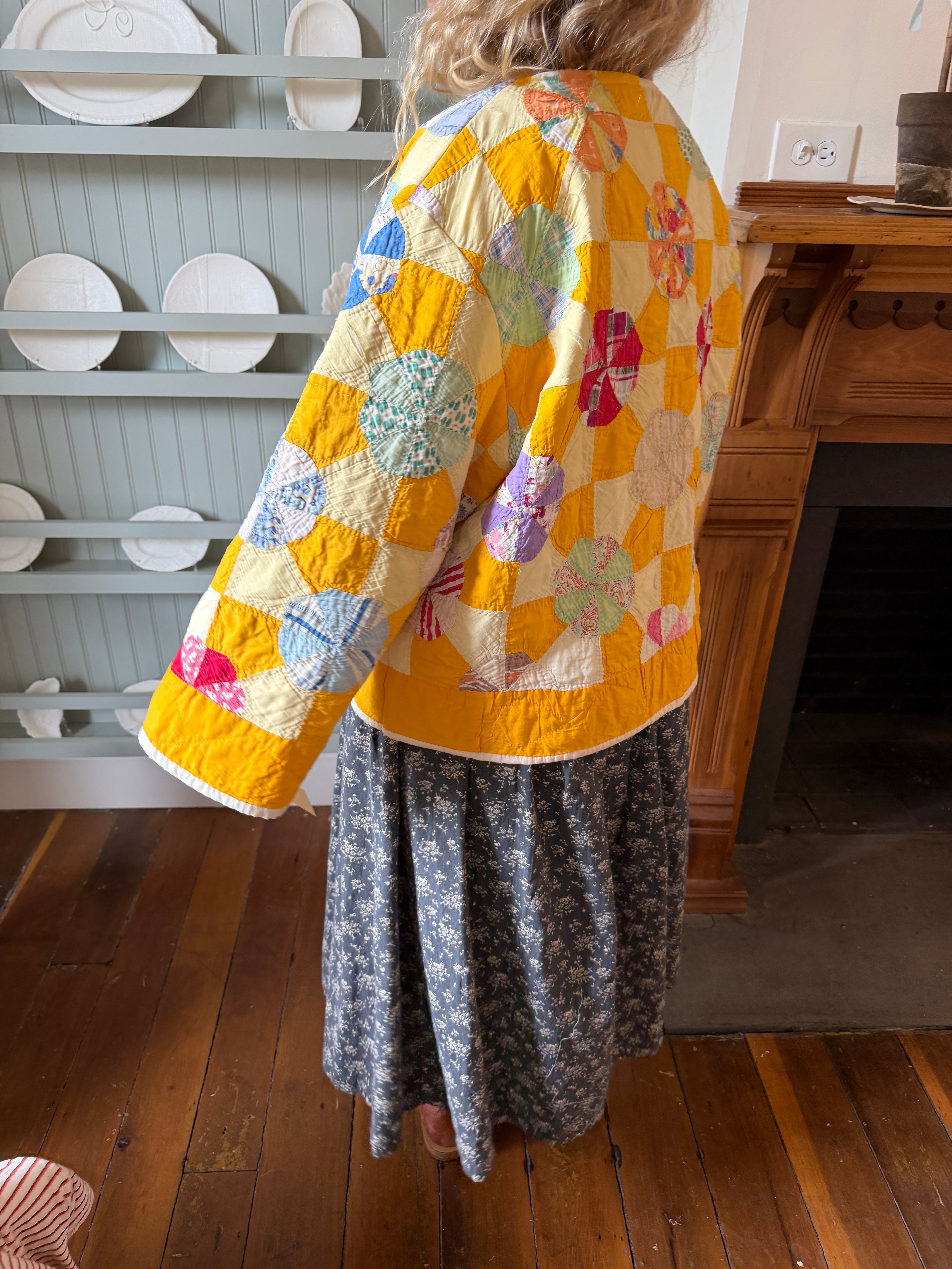 Orange Pinwheel Quilt Jacket
