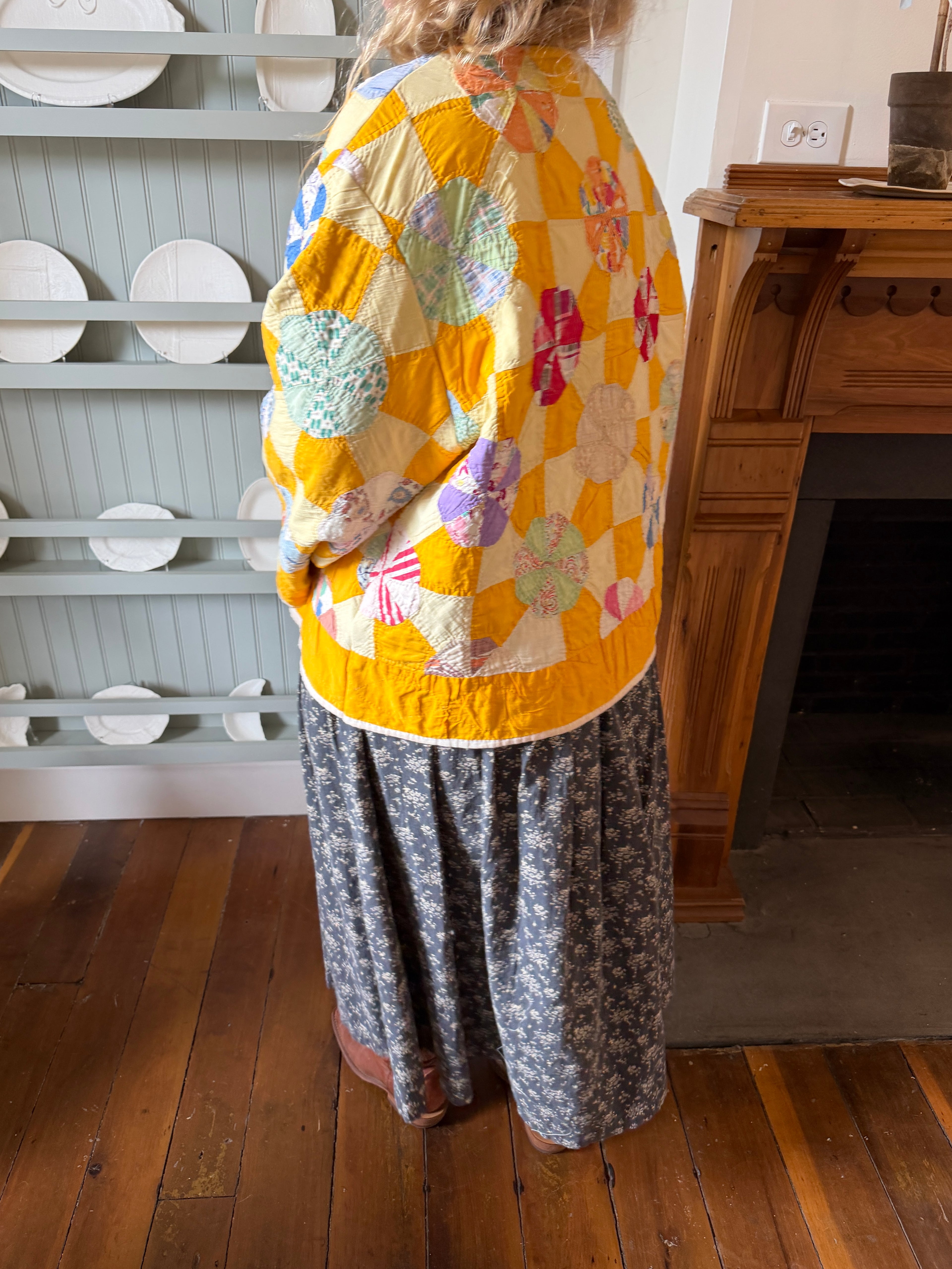Orange Pinwheel Quilt Jacket