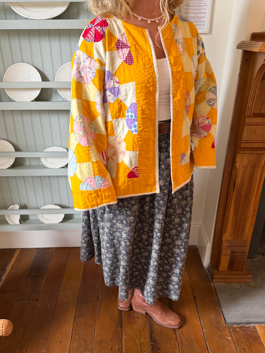 Orange Pinwheel Quilt Jacket
