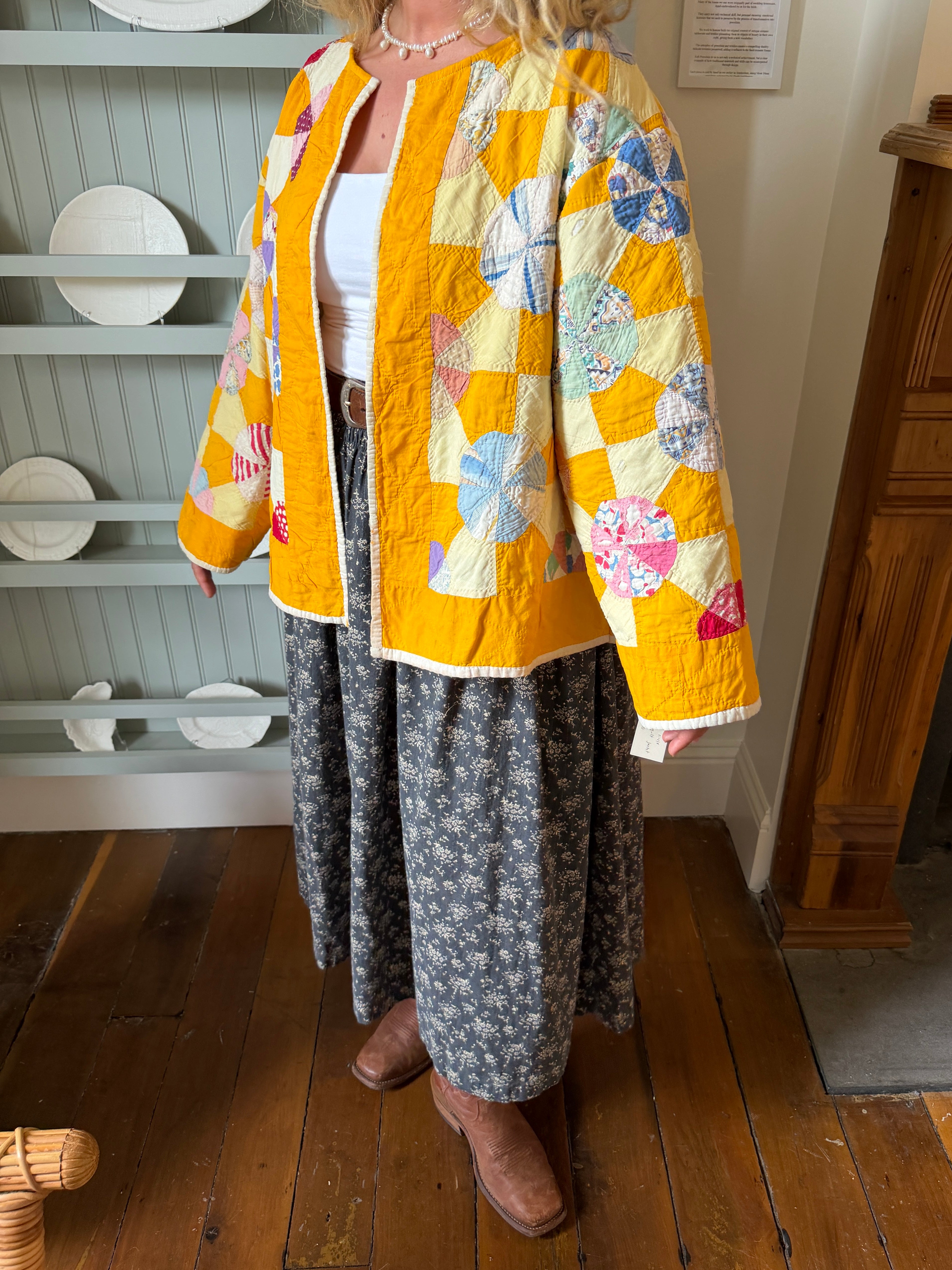 Orange Pinwheel Quilt Jacket
