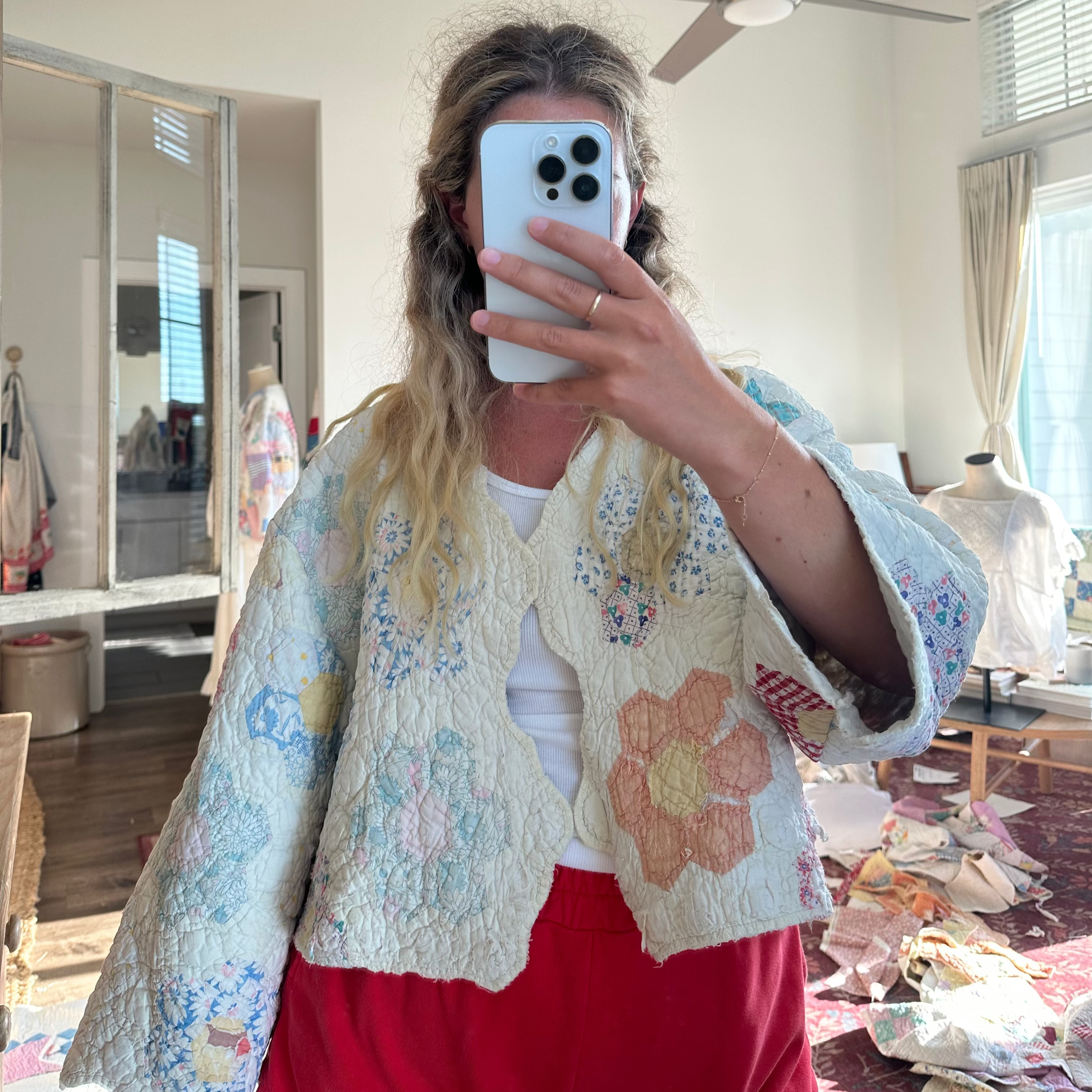 Hexie Flower Cropped Jacket