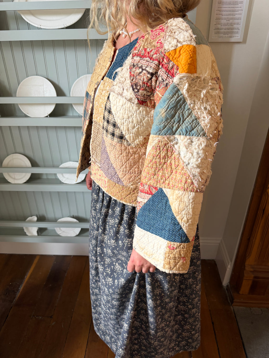Brown Floral Patchwork Quilt Jacket