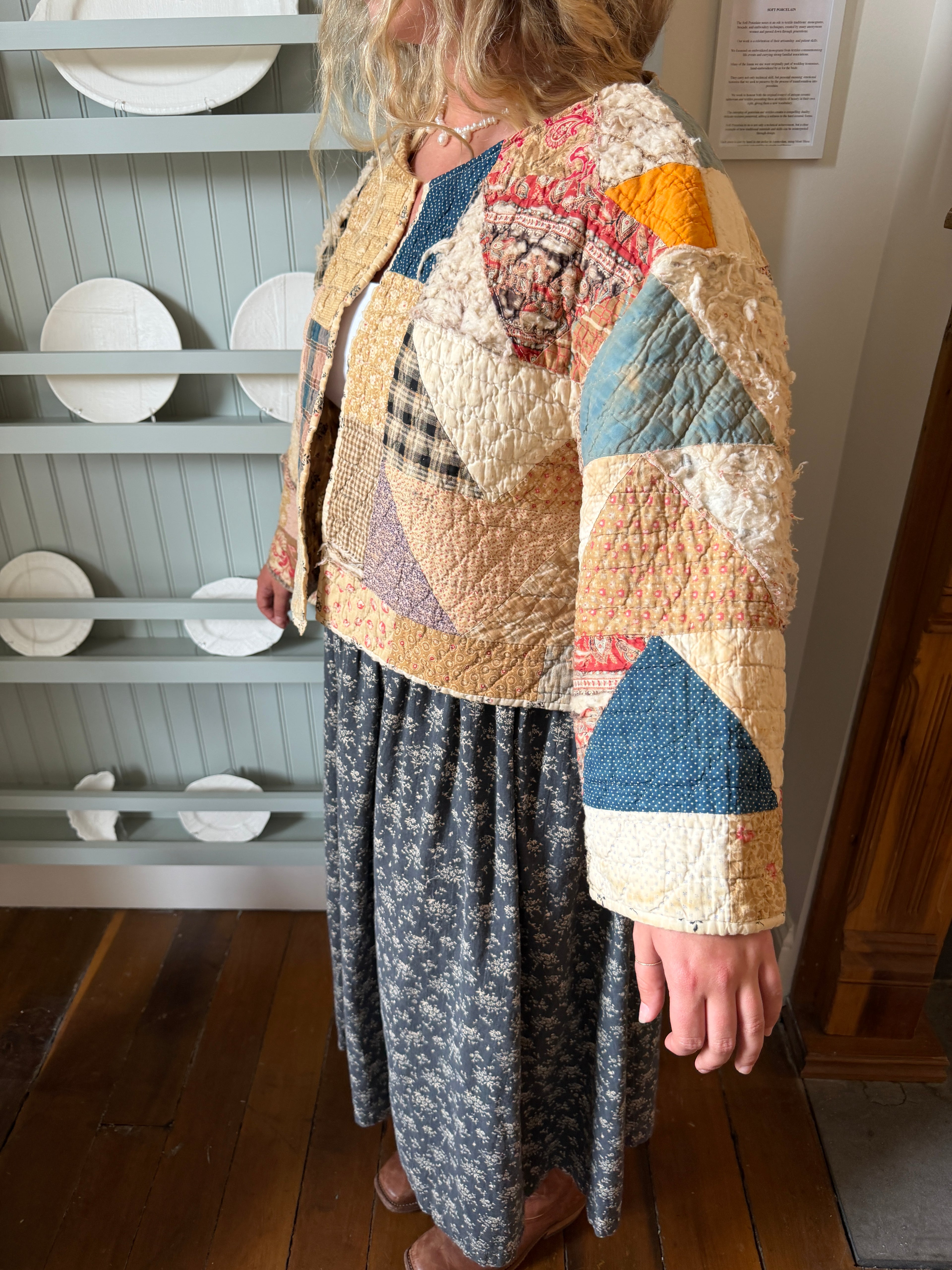 Brown Floral Patchwork Quilt Jacket