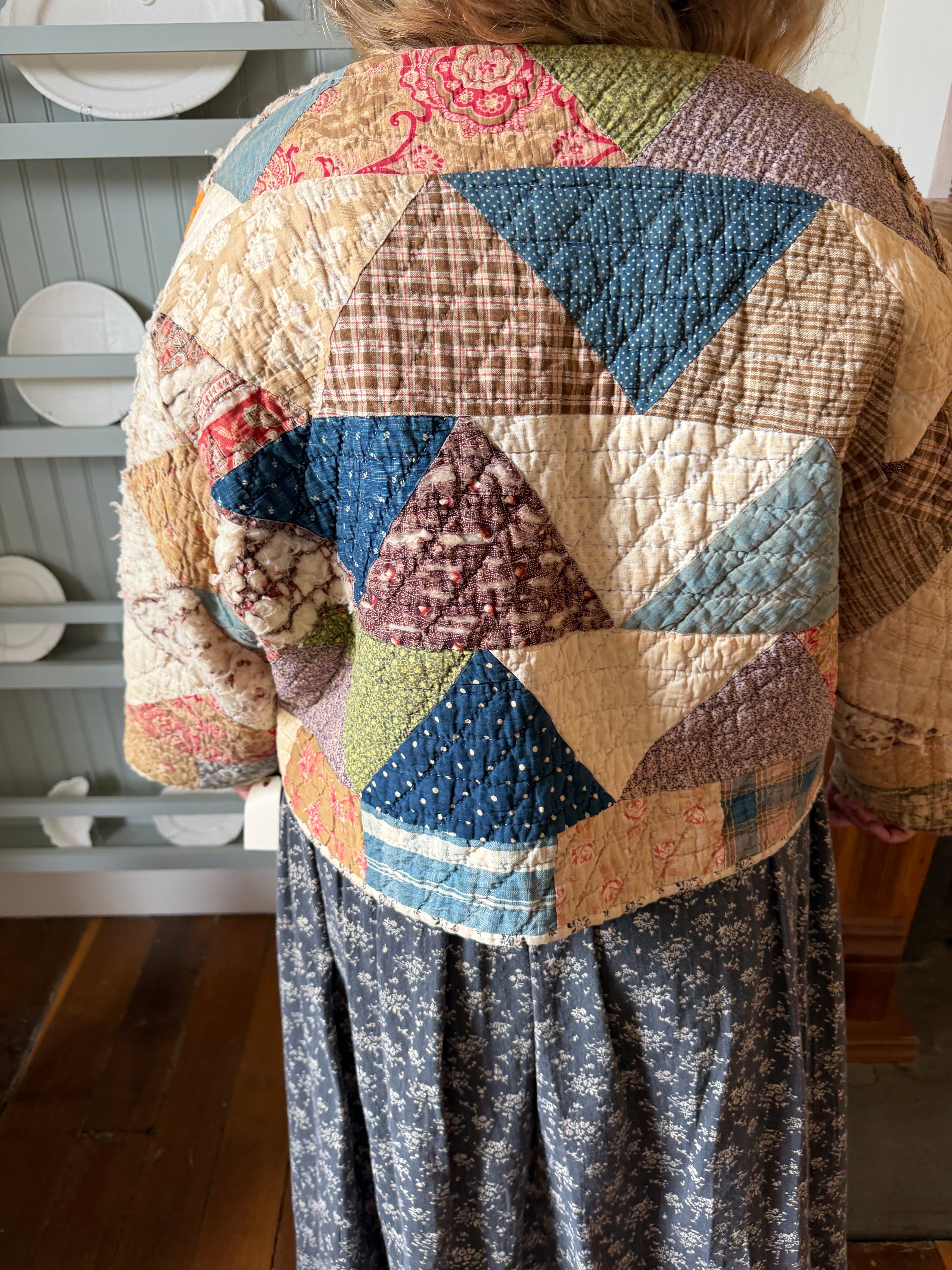 Brown Floral Patchwork Quilt Jacket