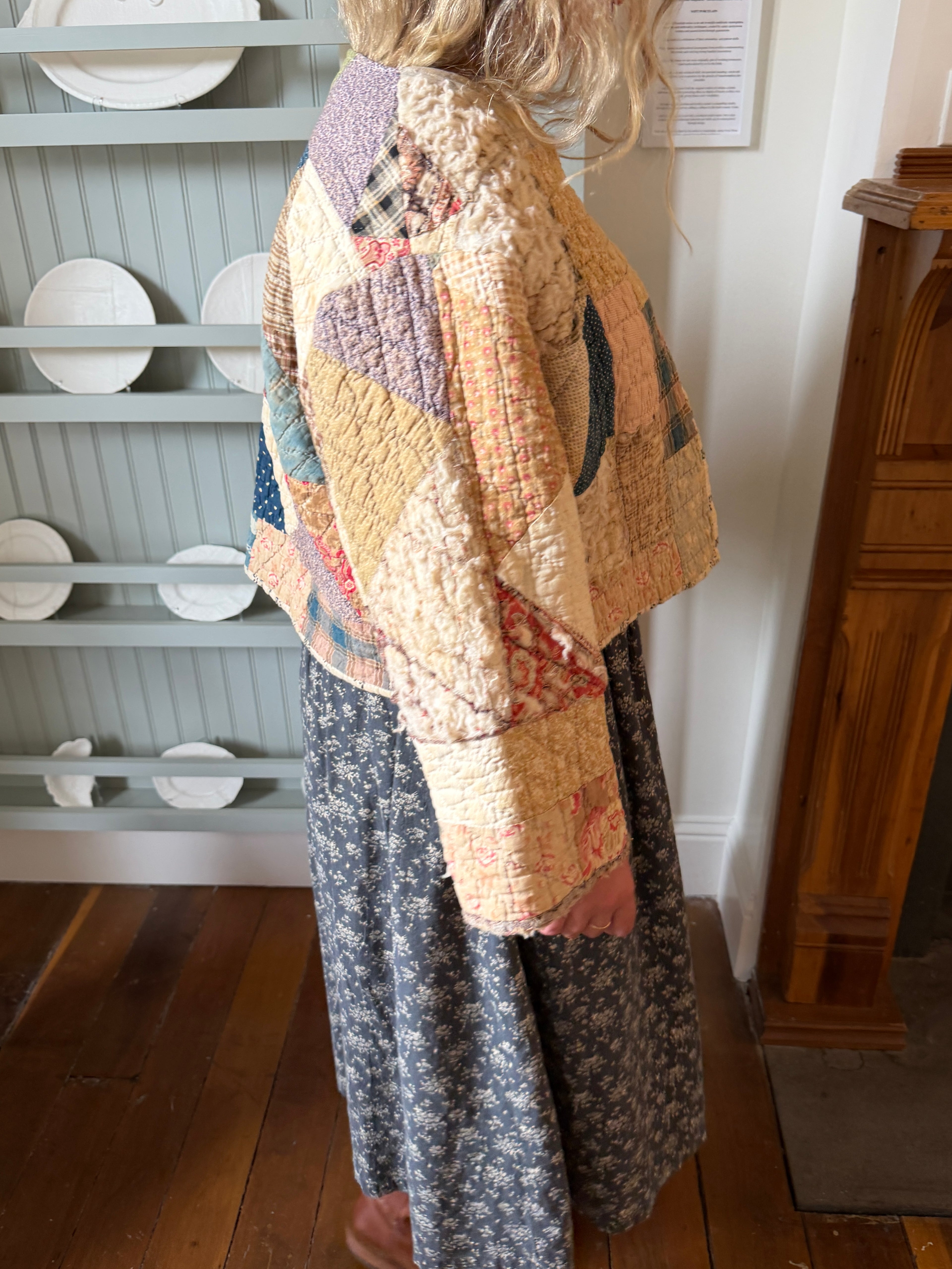 Brown Floral Patchwork Quilt Jacket